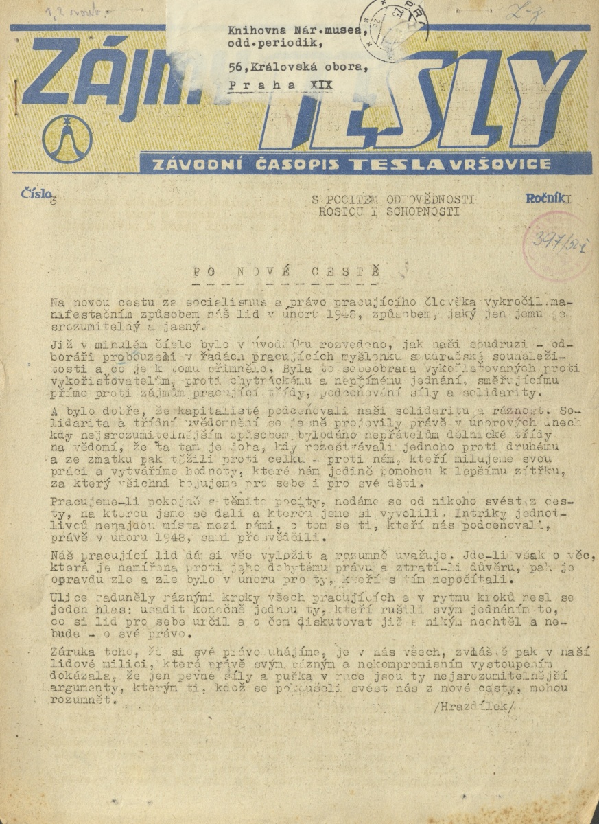 Náhledový obrázek Zájmy Tesly, rok 1952, číslo 3 - 1