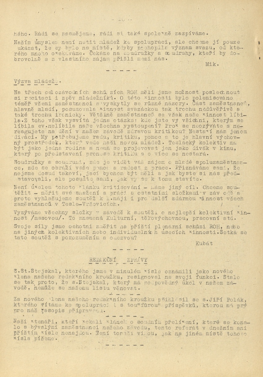 Náhledový obrázek Zájmy Tesly, rok 1952, číslo 4 - 10
