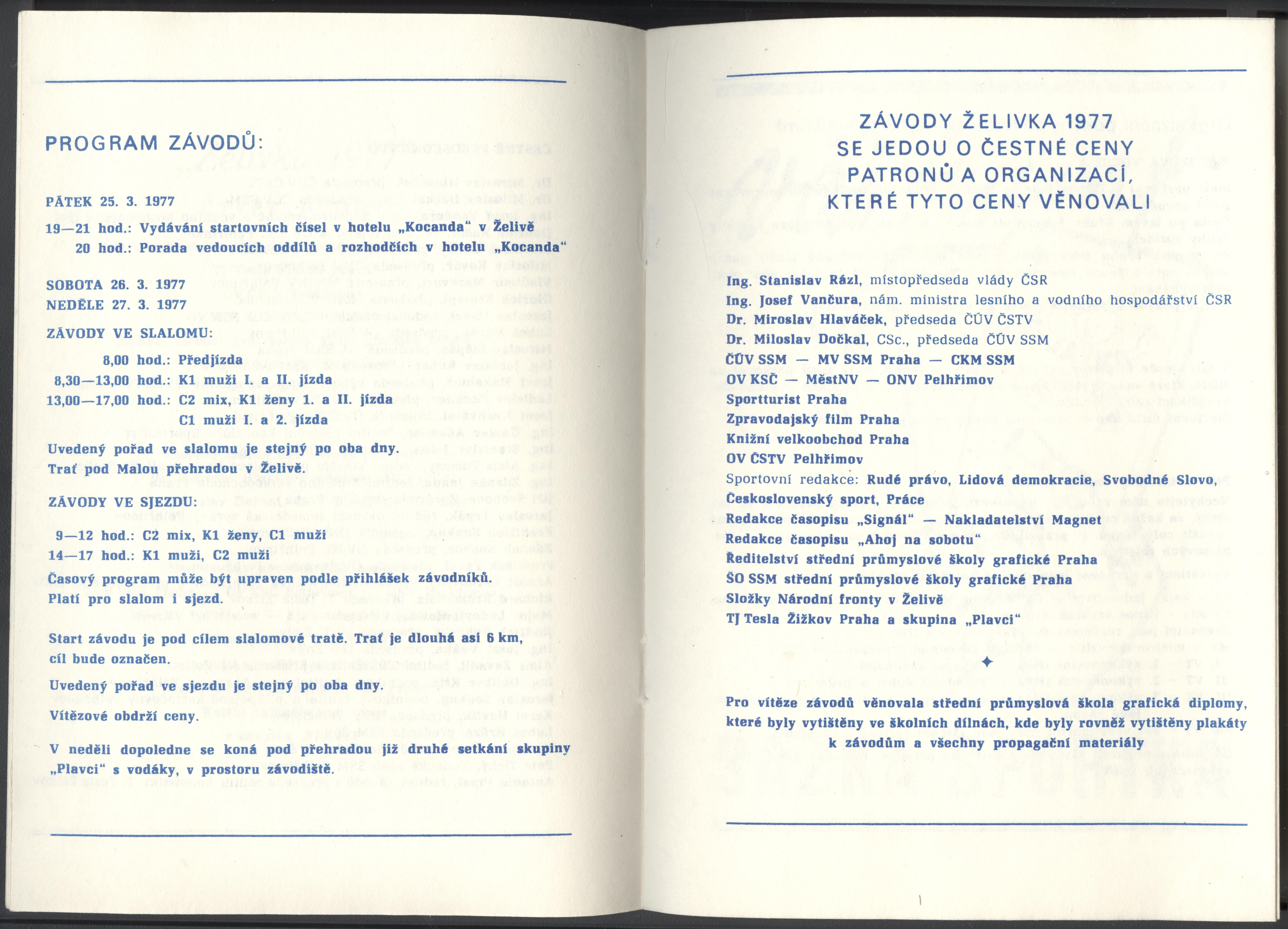 Náhledový obrázek Mezinárodní závody ve vodním slalomu a sjezdu. Želivka 1977 - 3