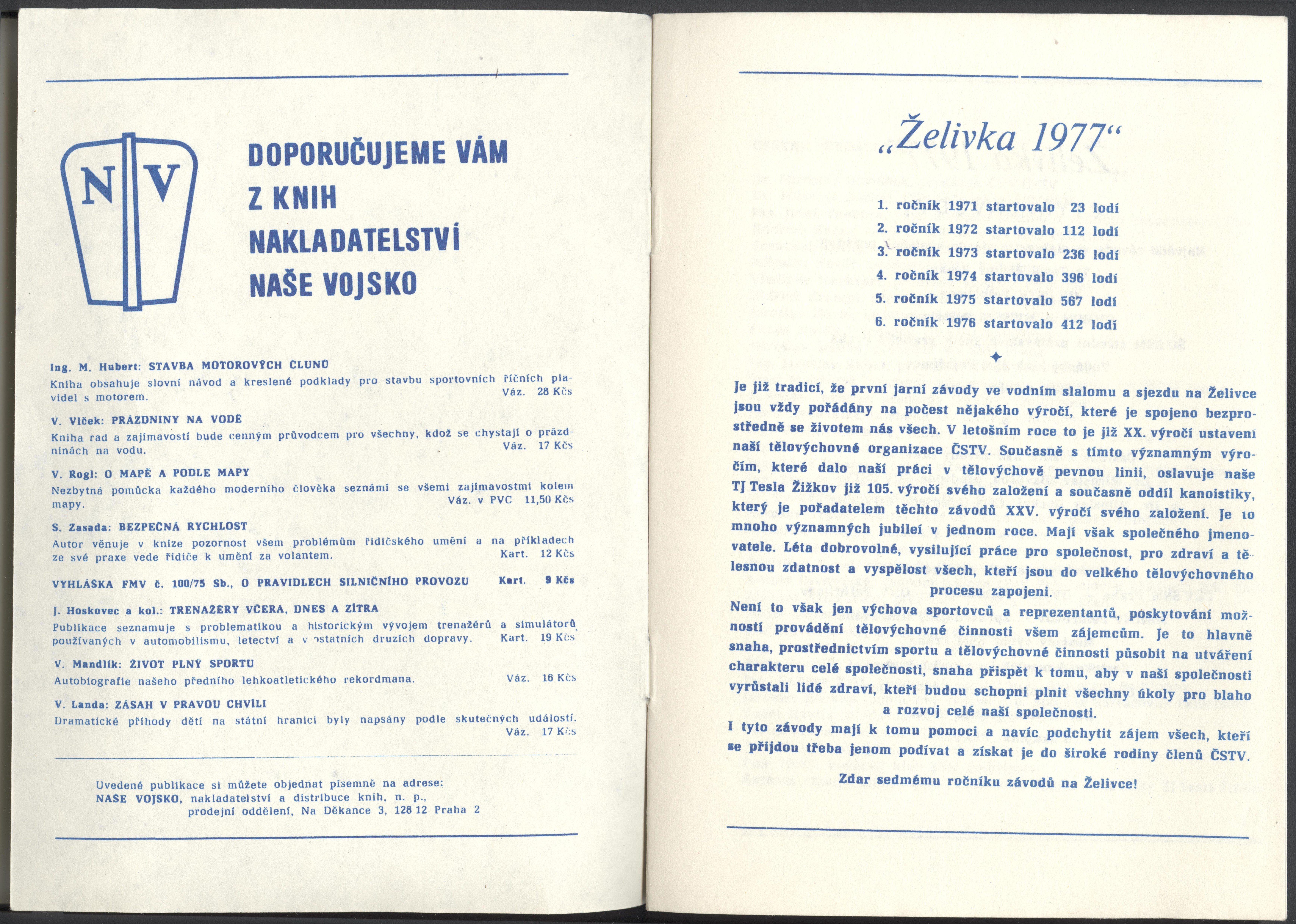Náhledový obrázek Mezinárodní závody ve vodním slalomu a sjezdu. Želivka 1977 - 1