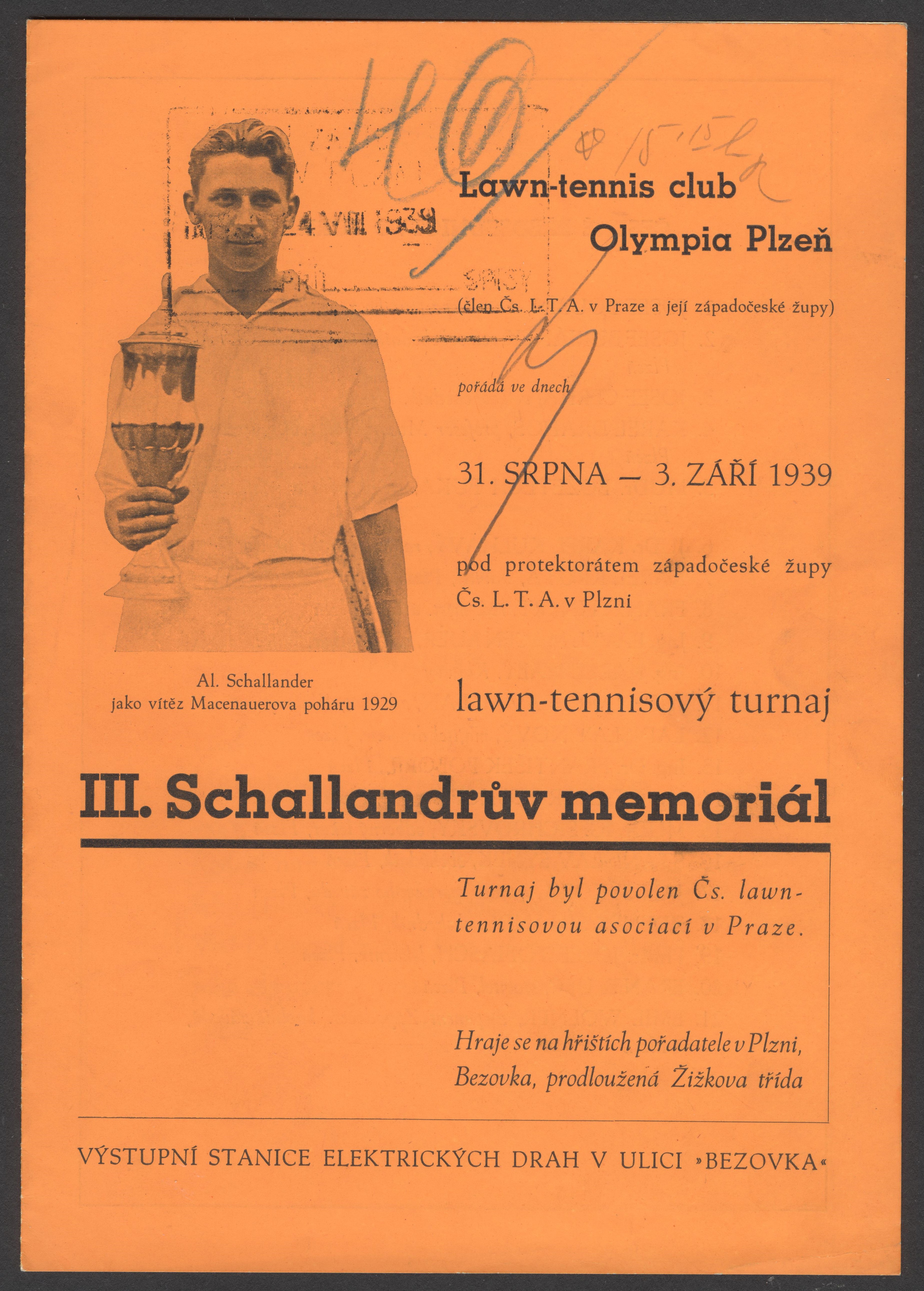 Náhledový obrázek Lawn-tennis club Olympia Plzeň. III. Schallandrův memoriál - 3