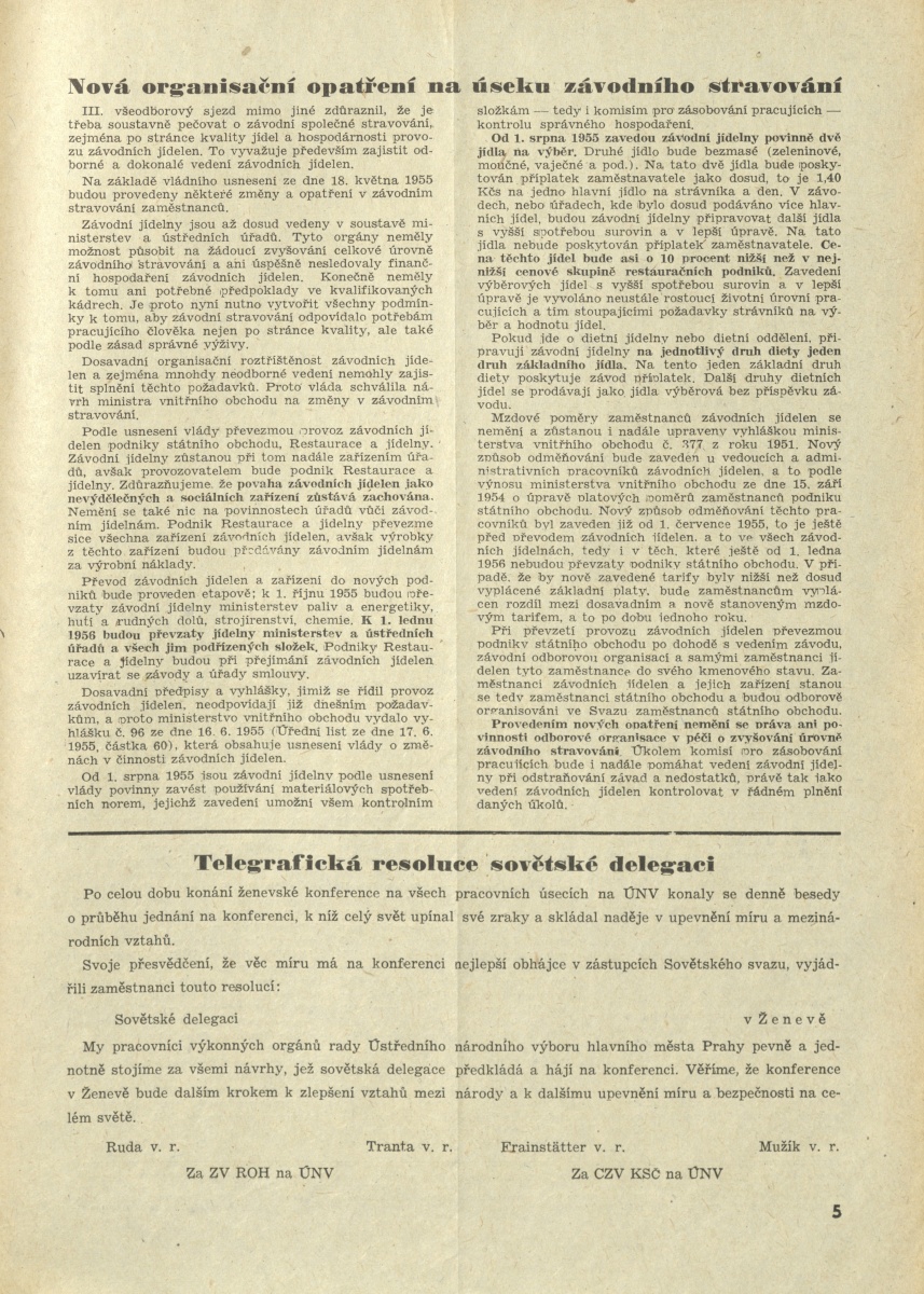 Náhledový obrázek Za socialistickou Prahu, rok 1955, číslo 8 - 5