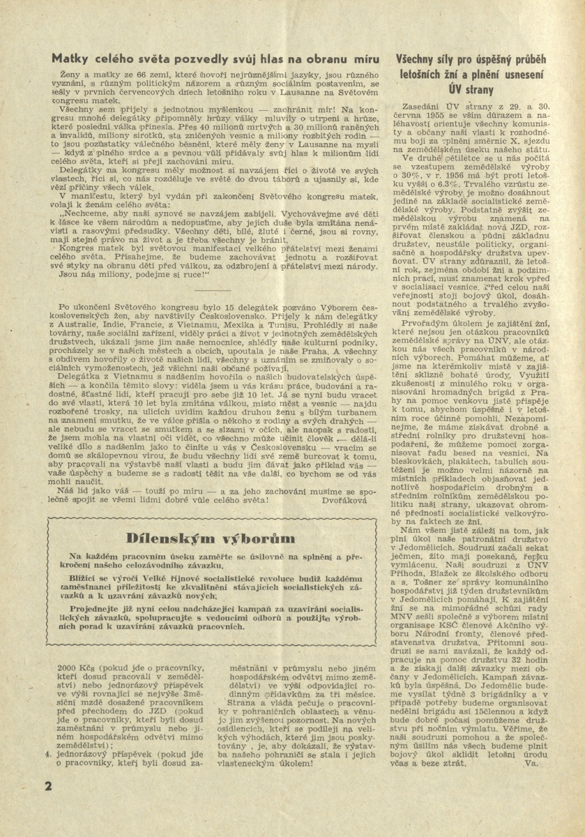 Náhledový obrázek Za socialistickou Prahu, rok 1955, číslo 8 - 2