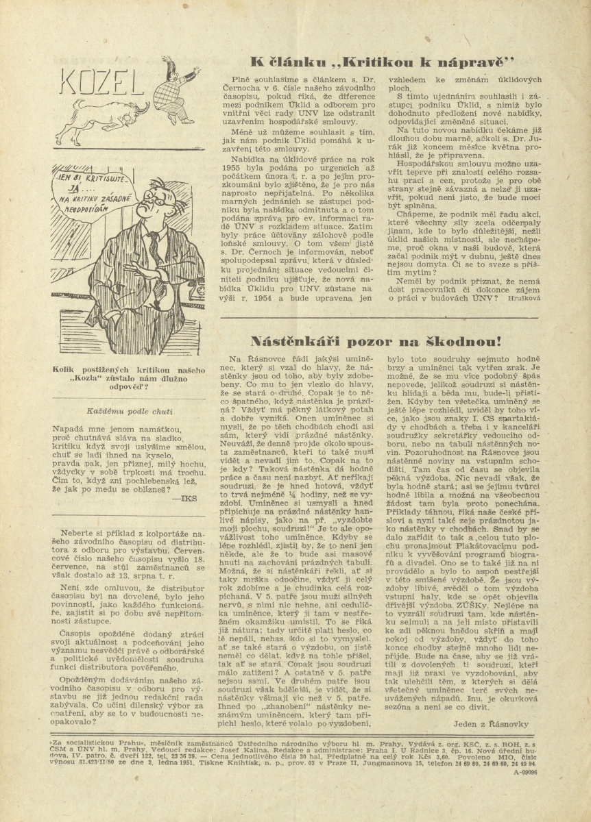 Náhledový obrázek Za socialistickou Prahu, rok 1955, číslo 8 - 6