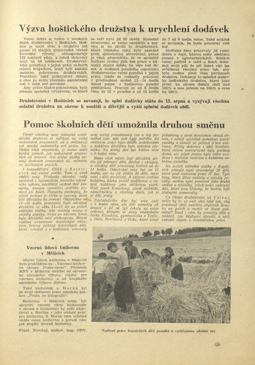 Náhledový obrázek Za socialistickou vesnici okresu Praha-sever, rok 1952, číslo 19-20 - 2