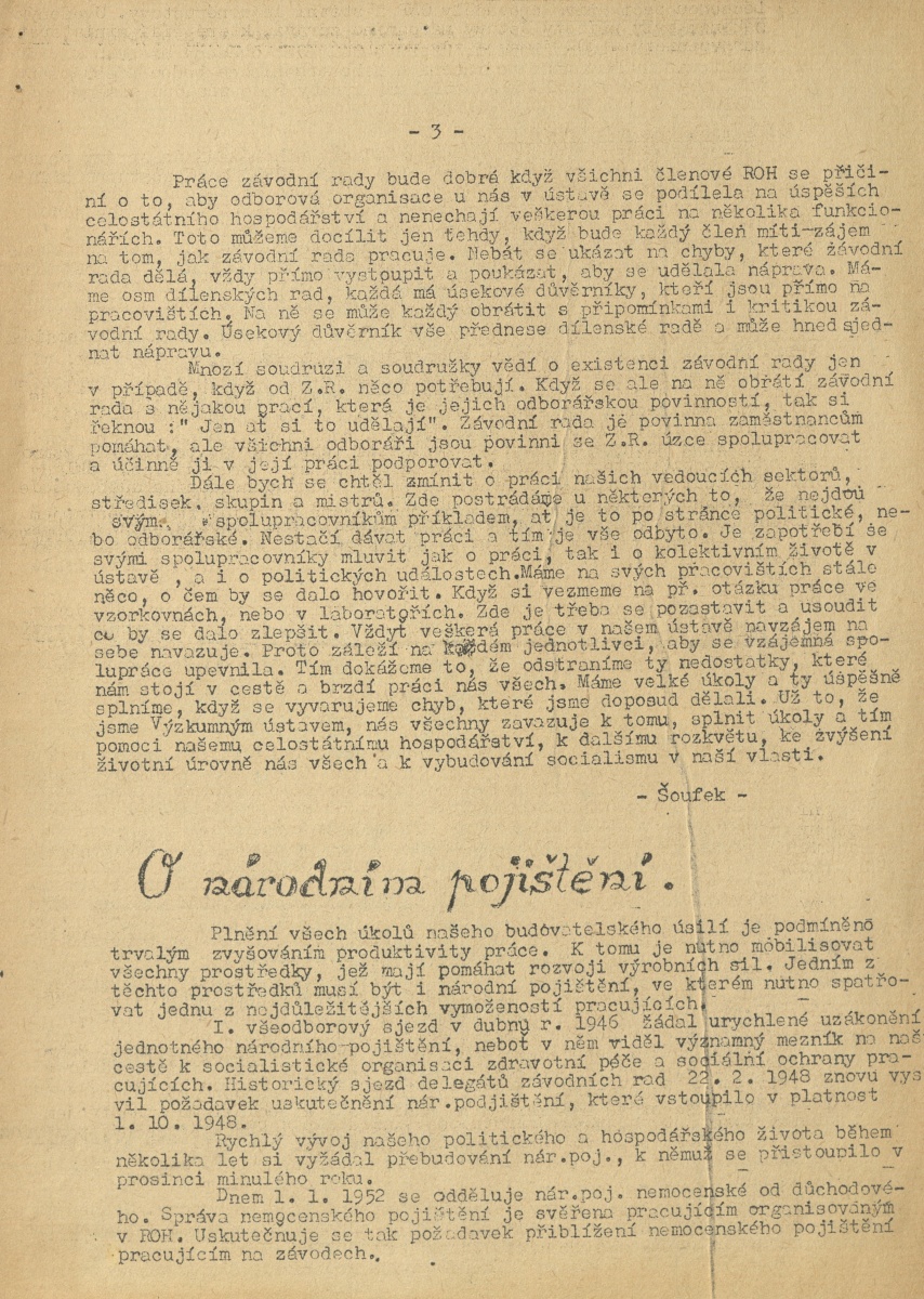 Náhledový obrázek Za socialistický výzkum, rok 1952, číslo 1 - 3