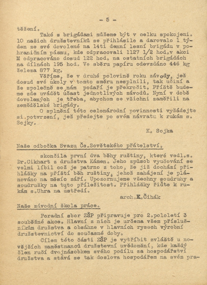 Náhledový obrázek Závodní noviny Dřevořez, rok 1953, číslo 1 - 5