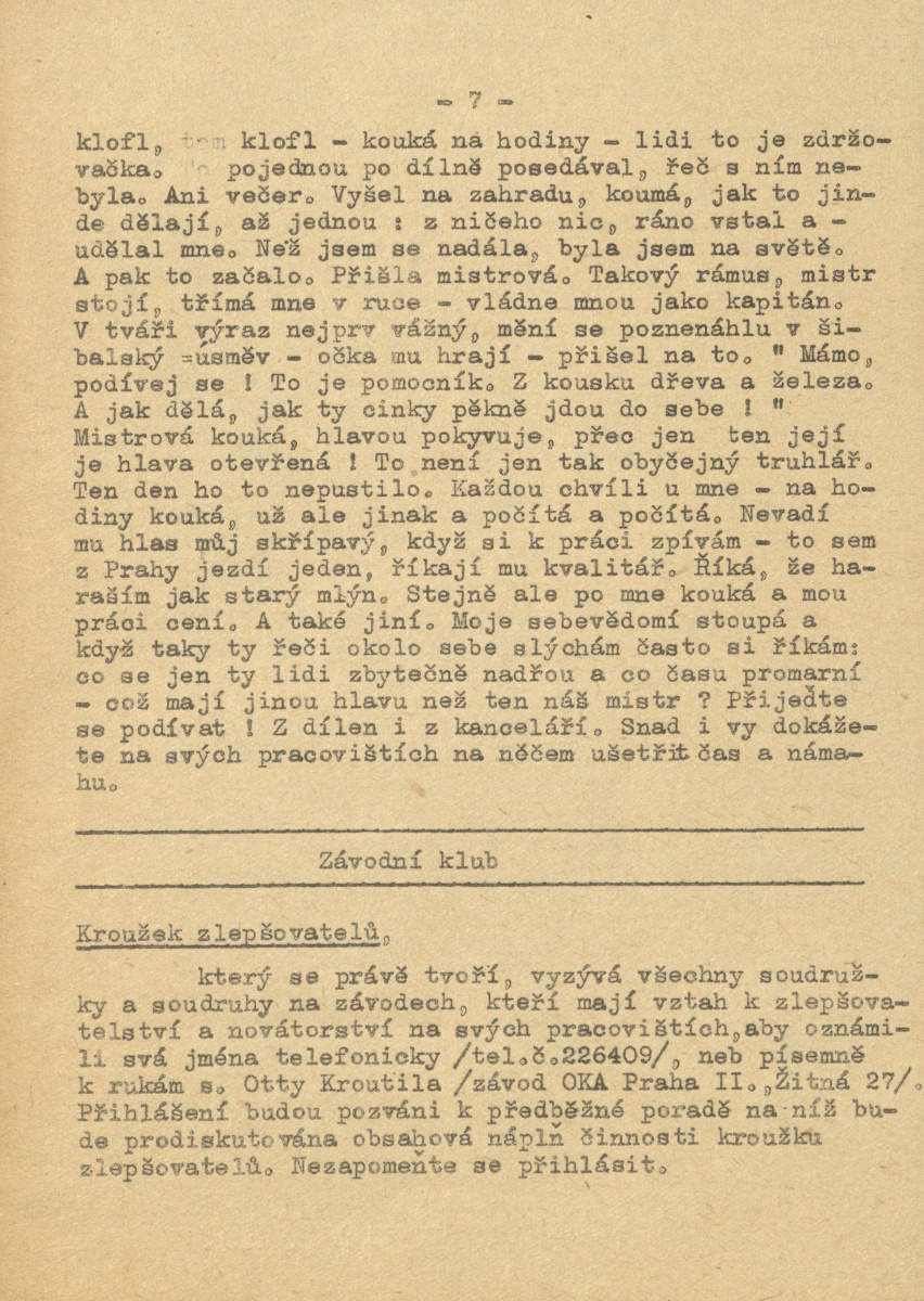 Náhledový obrázek Závodní noviny Dřevořez, rok 1953, číslo 1 - 7