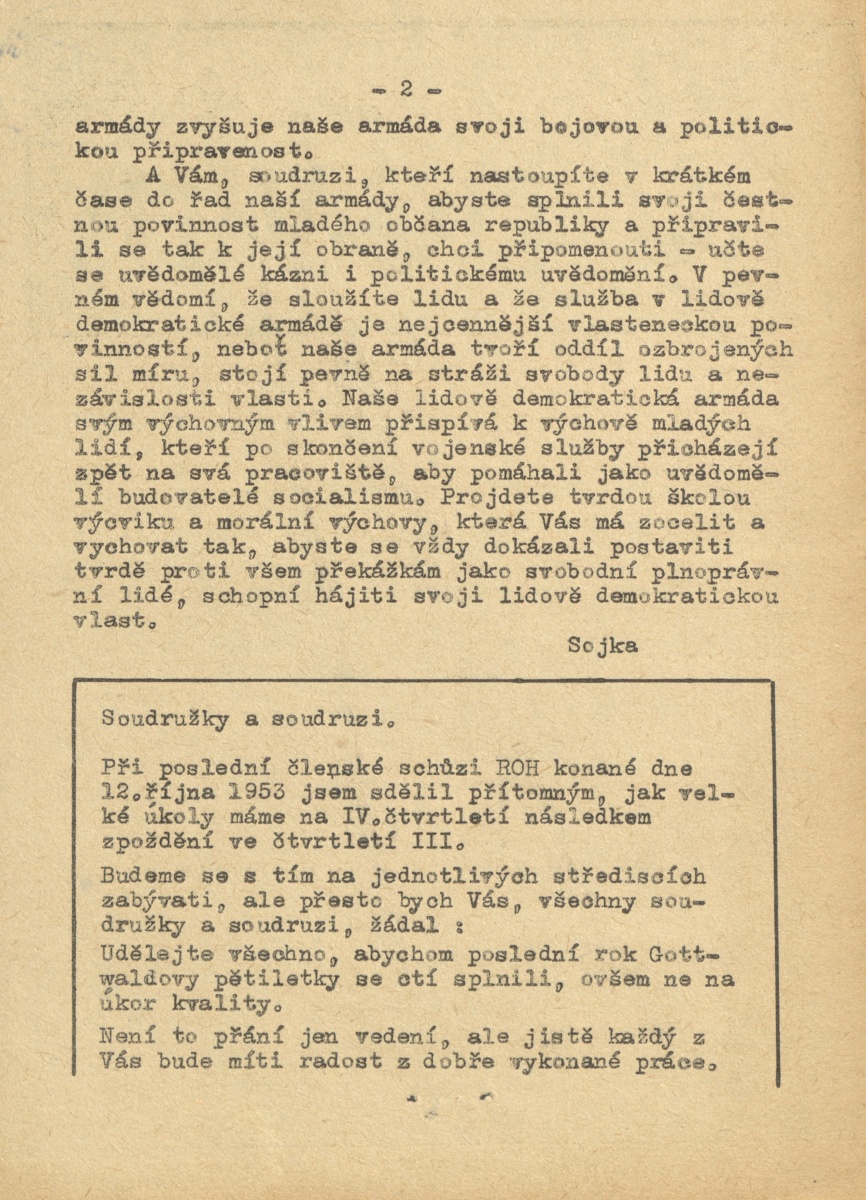 Náhledový obrázek Závodní noviny Dřevořez, rok 1953, číslo 4 - 2