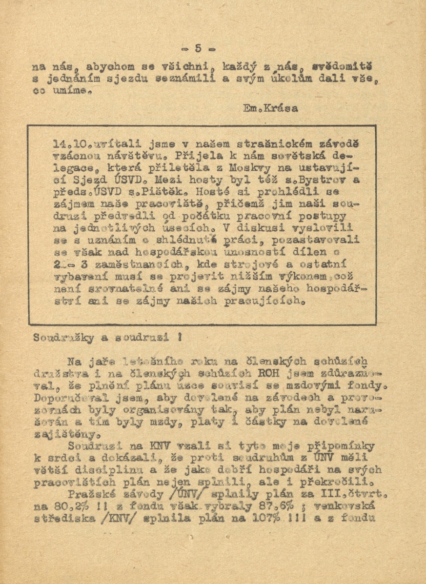 Náhledový obrázek Závodní noviny Dřevořez, rok 1953, číslo 4 - 5