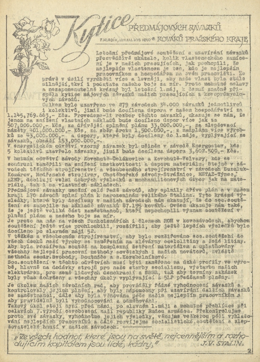 Náhledový obrázek Závodní průkopník, rok 1952, číslo 6 - 1