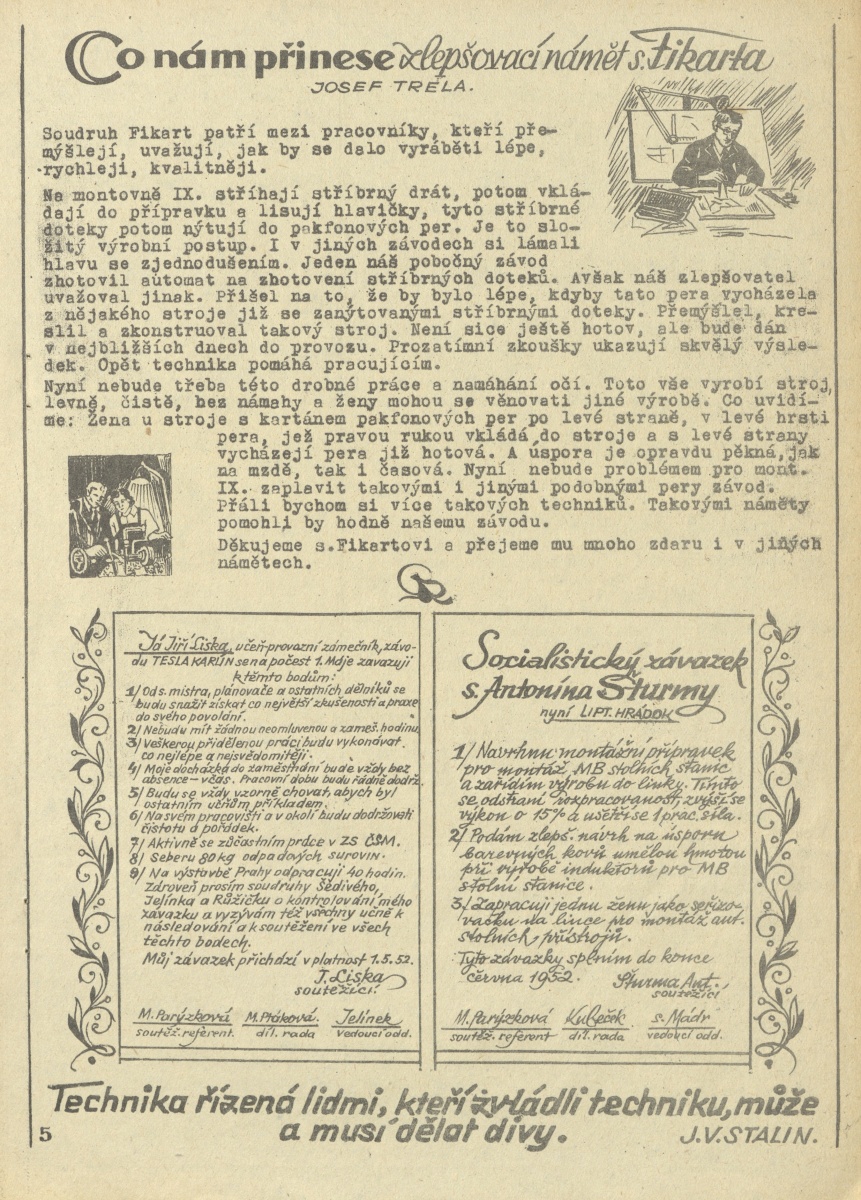 Náhledový obrázek Závodní průkopník, rok 1952, číslo 6 - 16