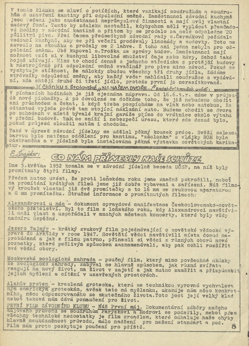 Náhledový obrázek Závodní průkopník, rok 1952, číslo 7 - 8