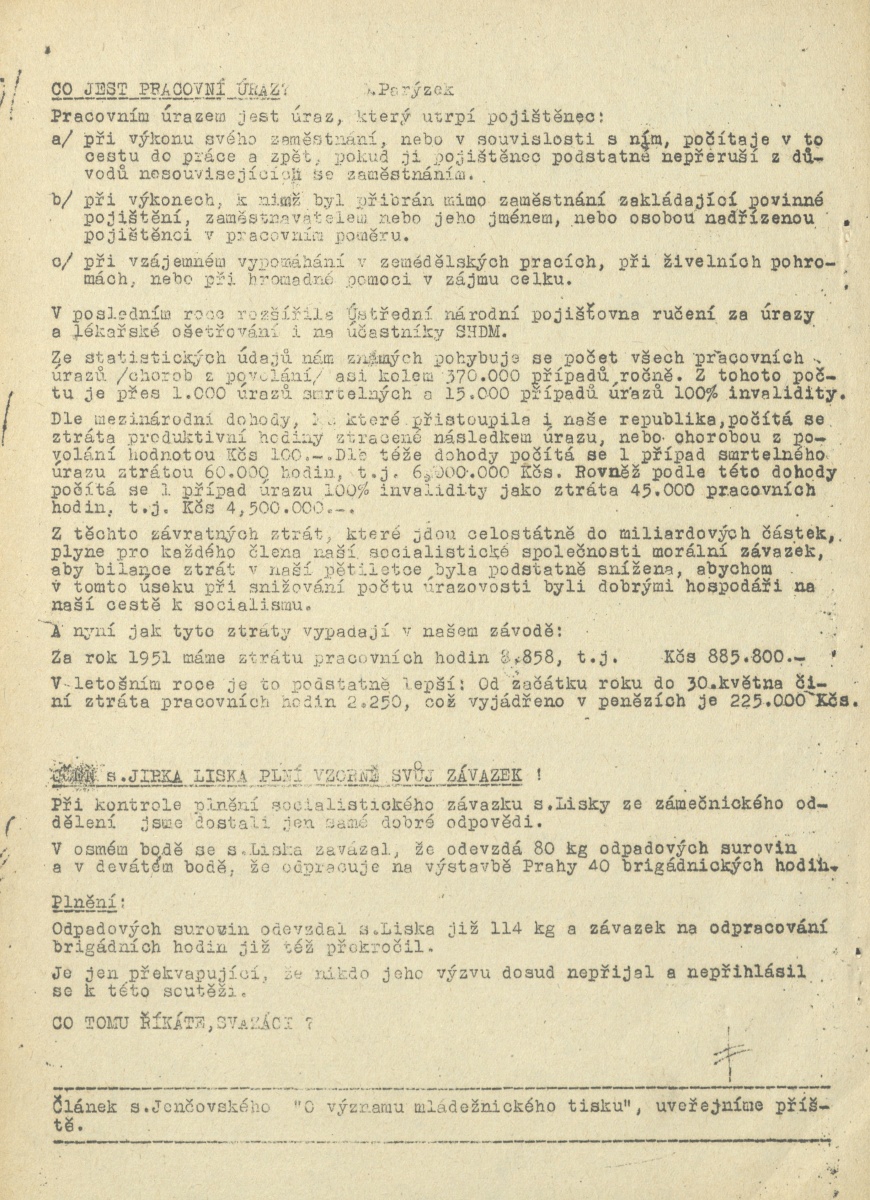Náhledový obrázek Závodní průkopník, rok 1952, číslo 7 - 10