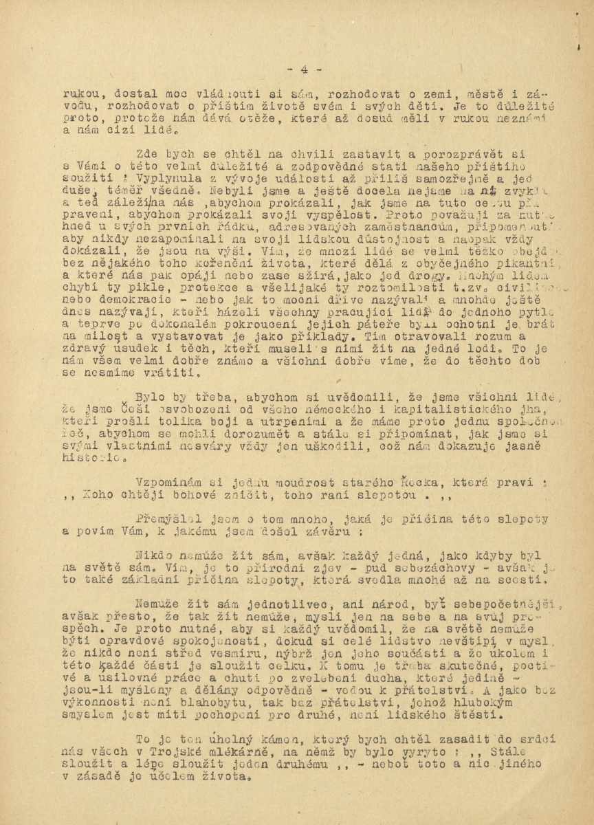 Náhledový obrázek Závodní zpravodaj TM, rok 1948, číslo 1 - 4