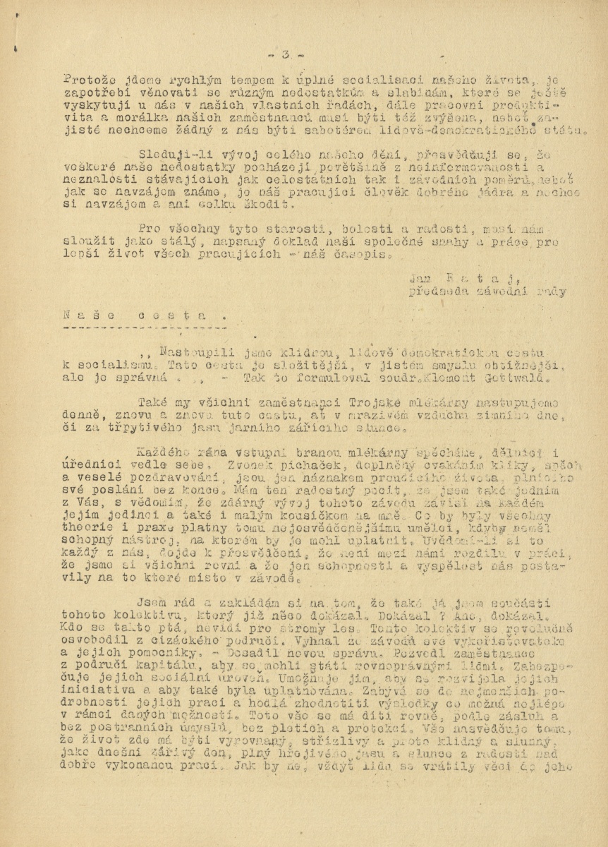 Náhledový obrázek Závodní zpravodaj TM, rok 1948, číslo 1 - 3