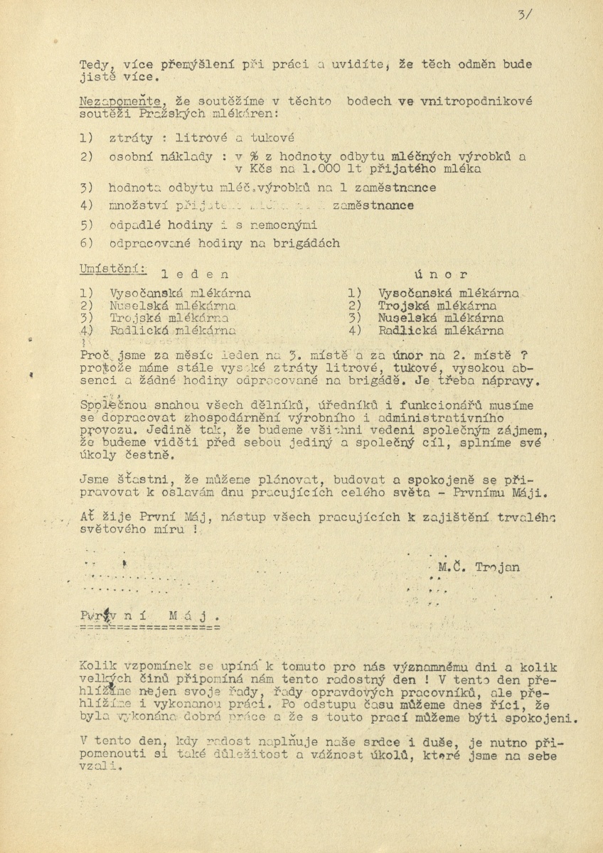 Náhledový obrázek Závodní zpravodaj TM, rok 1949, číslo 1 - 4