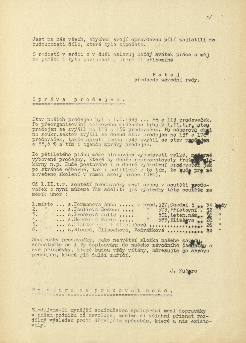 Náhledový obrázek Závodní zpravodaj TM, rok 1949, číslo 1 - 5