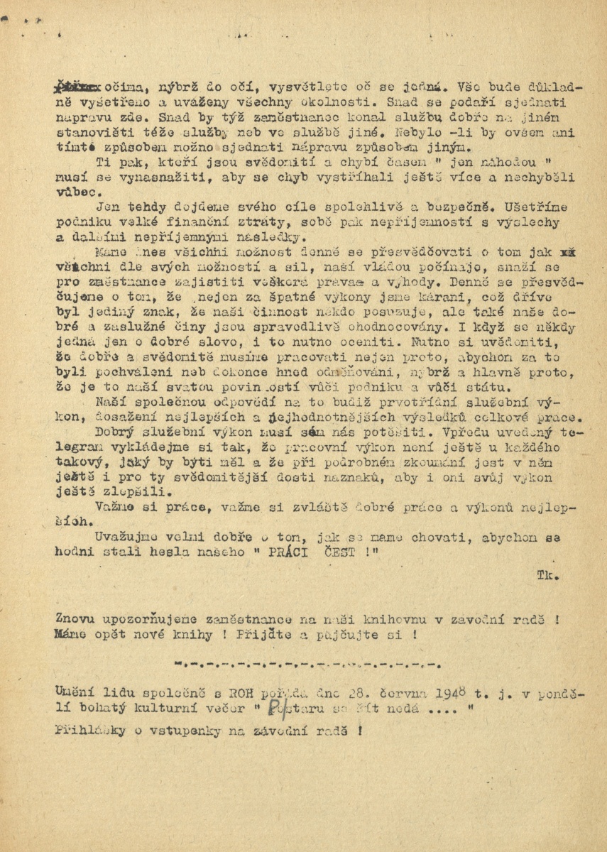 Náhledový obrázek Závodní zpravodaj zaměstnanců Wilsonova nádraží, rok 1948, číslo 24 - 7