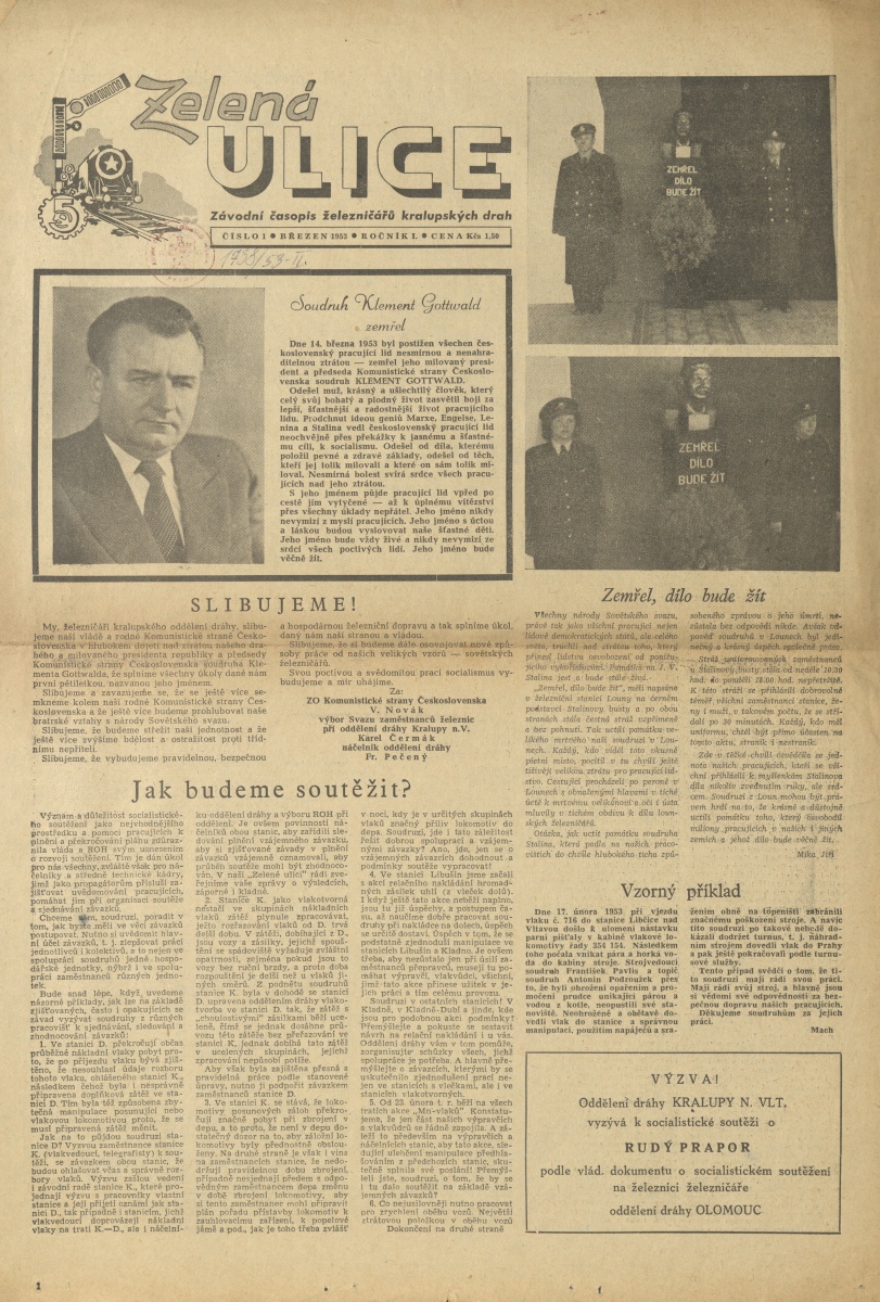 Náhledový obrázek Zelená ulice, rok 1953, číslo 1 - 1