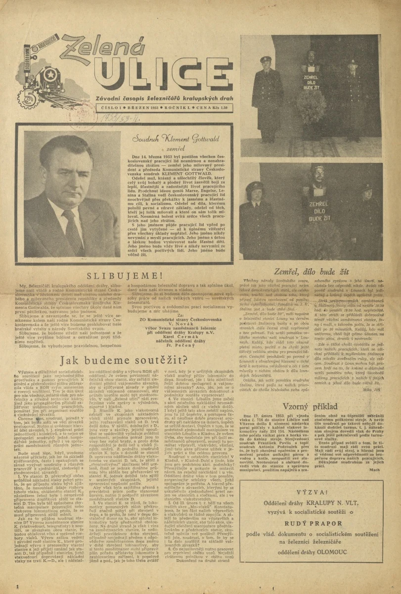 Náhledový obrázek předmětu Zelená ulice, rok 1953, číslo 1