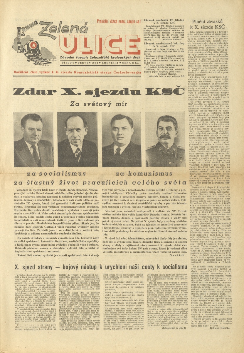 Náhledový obrázek Zelená ulice, rok 1954, číslo 6 - 1