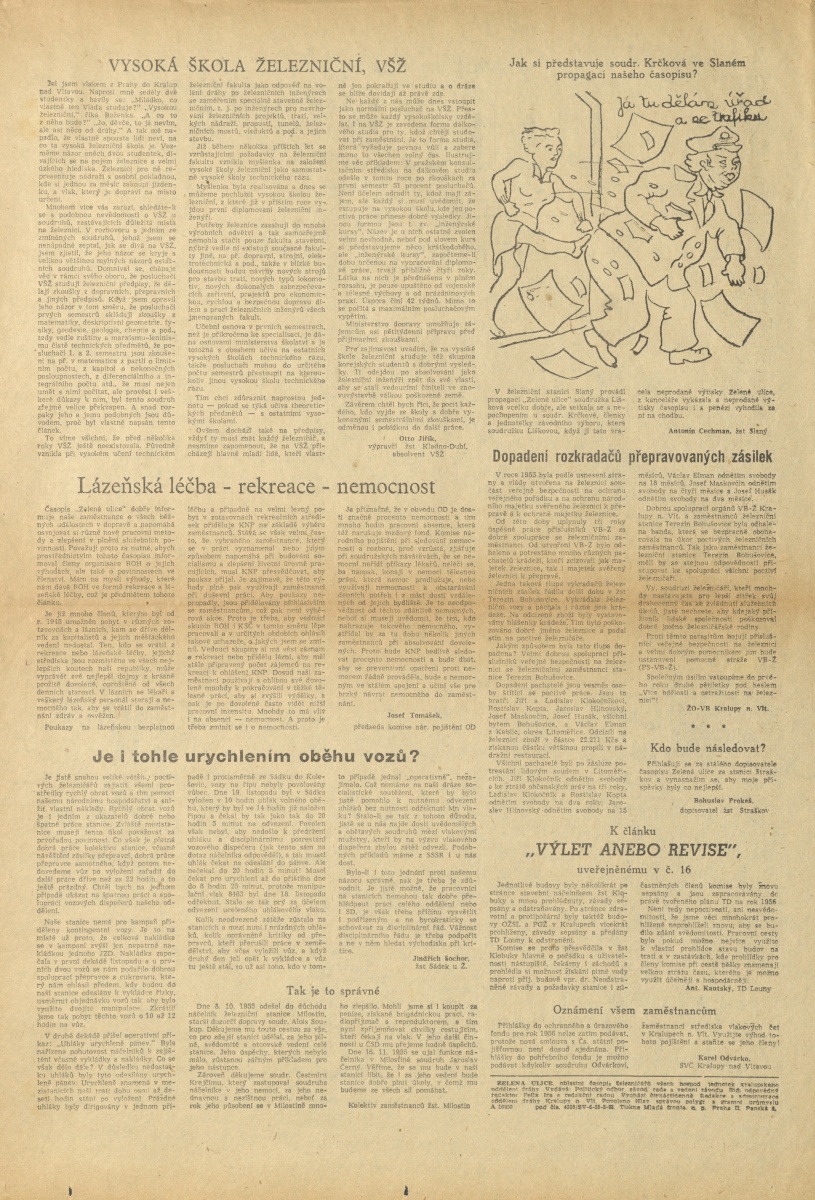 Náhledový obrázek Zelená ulice, rok 1956, číslo 1 - 2