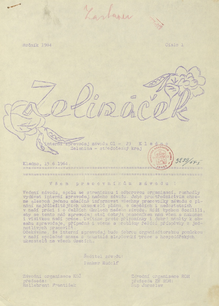 Náhledový obrázek Zelináček, rok 1964, číslo 1 - 1