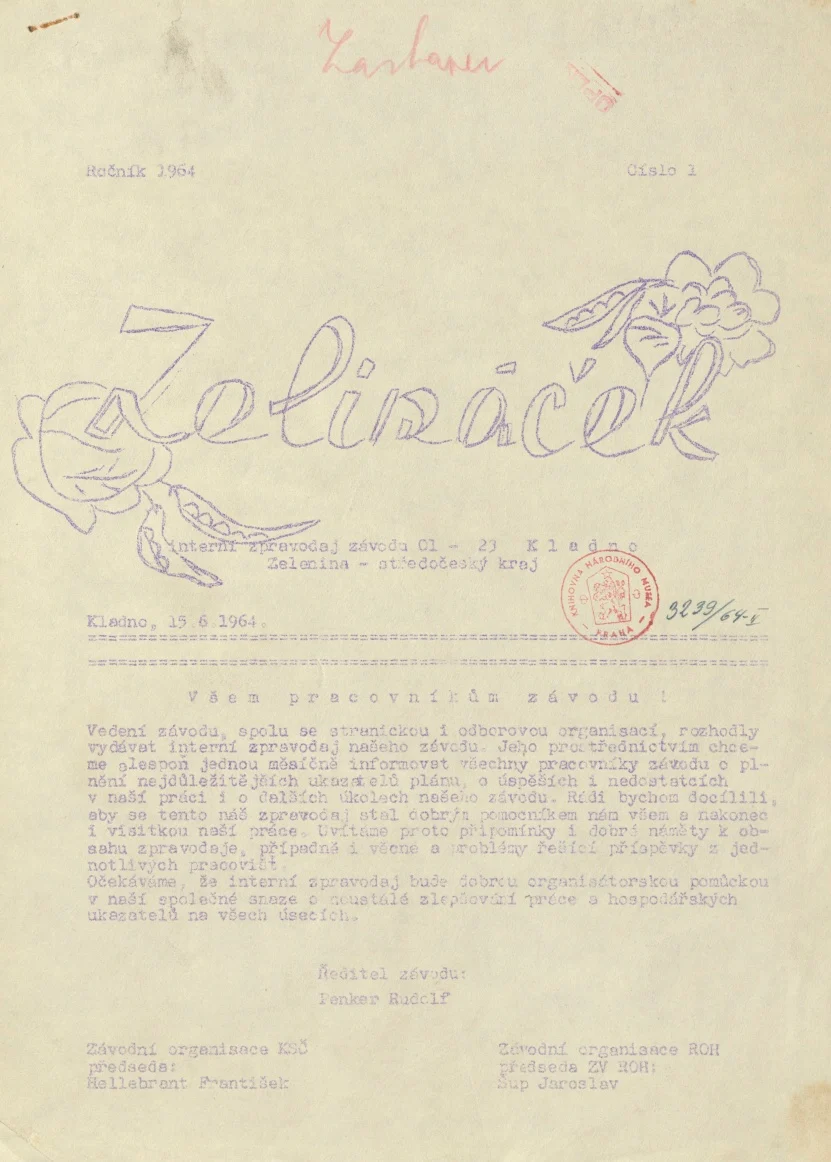 Náhledový obrázek předmětu Zelináček, rok 1964, číslo 1