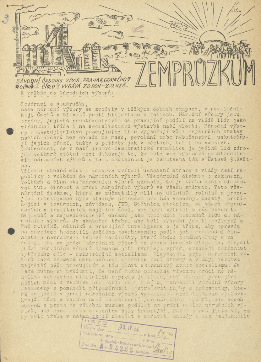 Náhledový obrázek Zemprůzkum, rok 1954, číslo 4 - 1