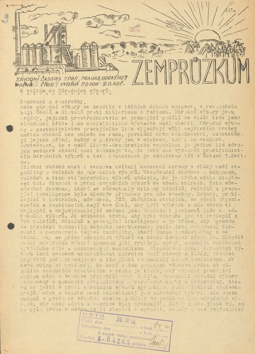 Náhledový obrázek předmětu Zemprůzkum, rok 1954, číslo 4
