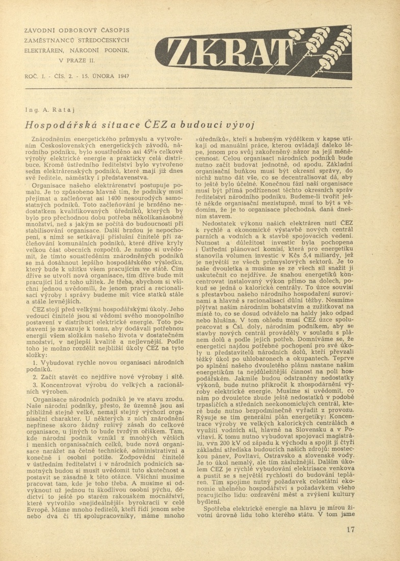 Náhledový obrázek Zkrat, rok 1947, číslo 2 - 3