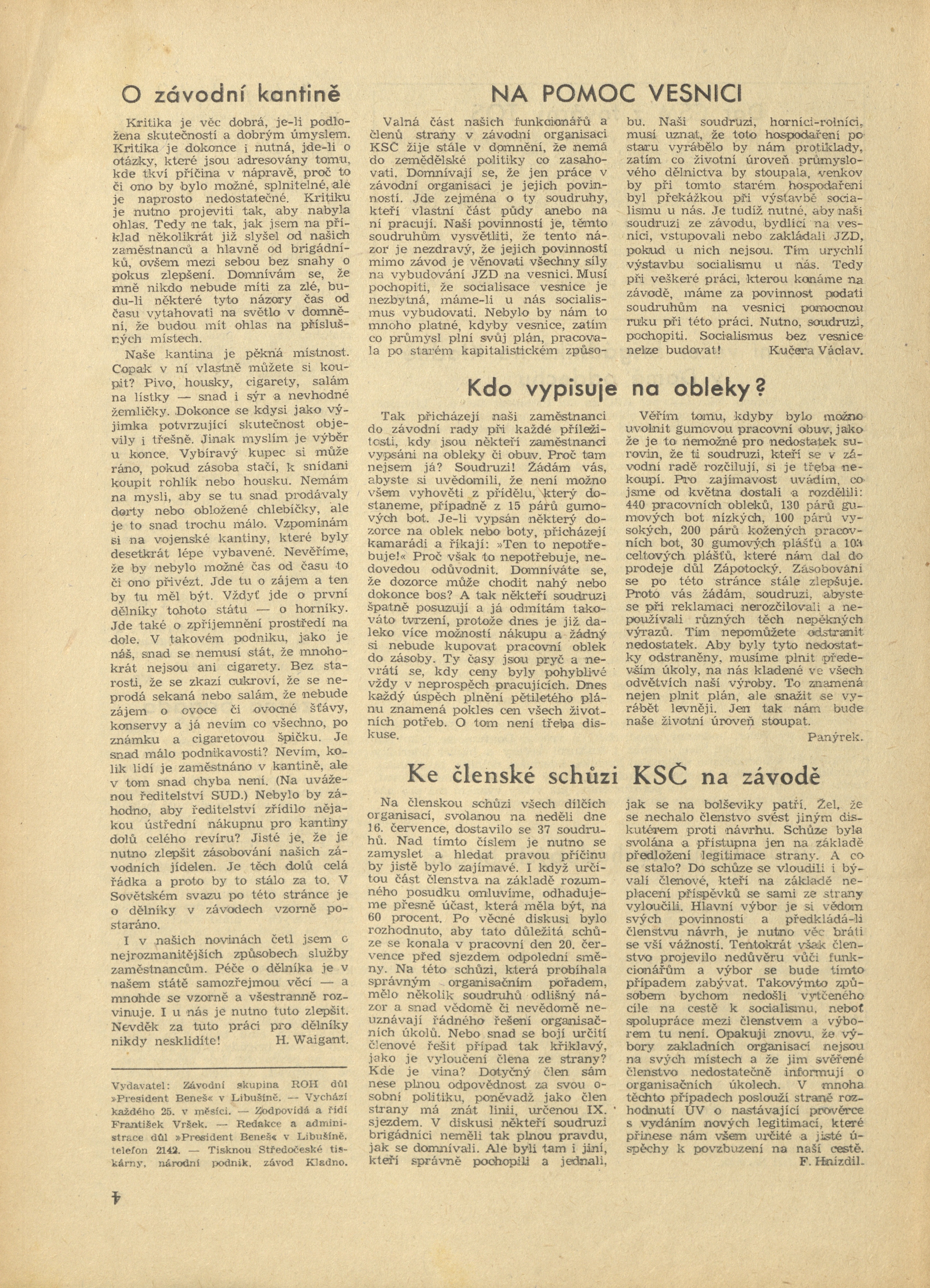 Náhledový obrázek Zlepšovatel, rok 1950, číslo 7 - 4