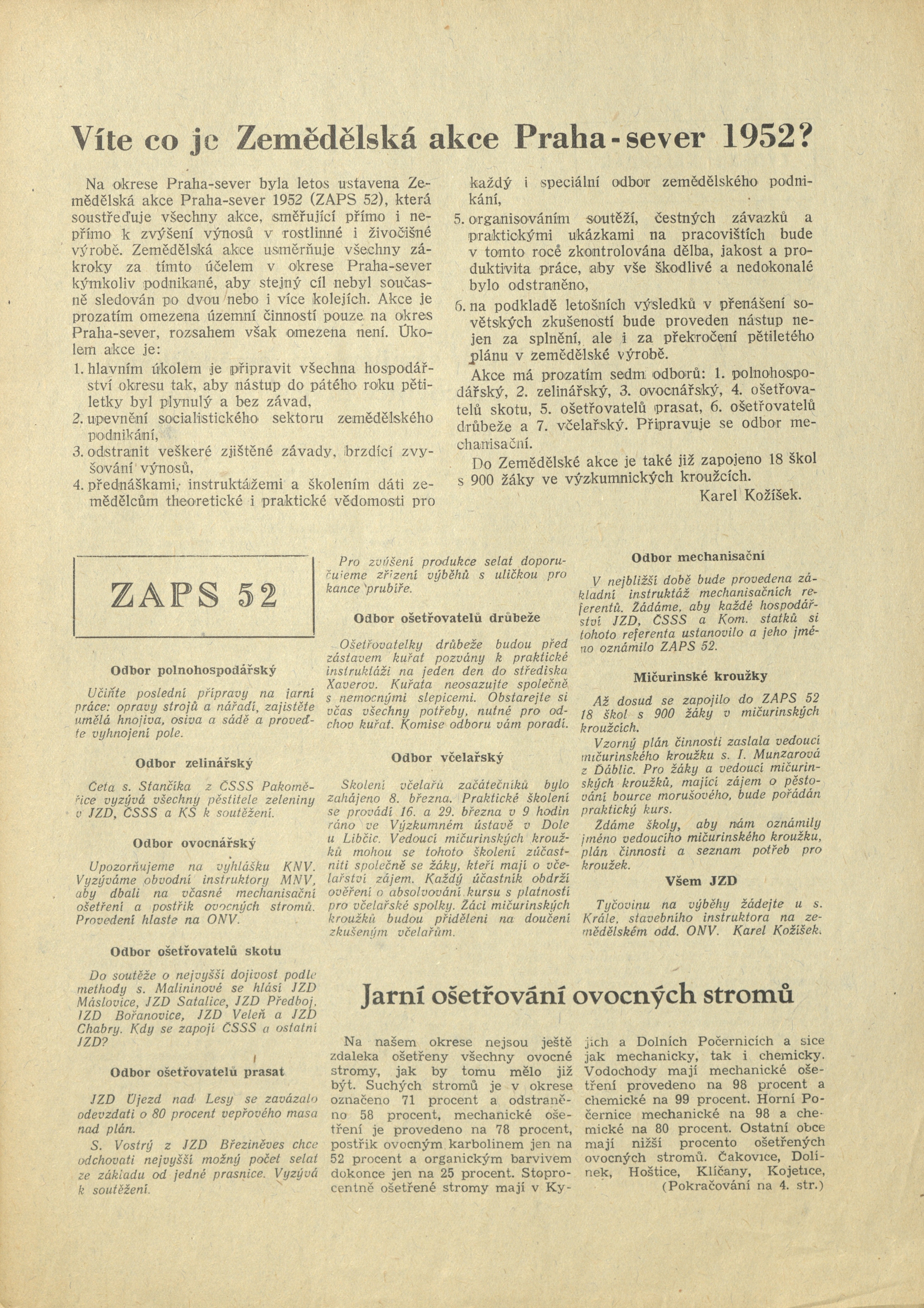 Náhledový obrázek Zpravodaj okresu Praha-sever, rok 1952, číslo 1-2 - 3
