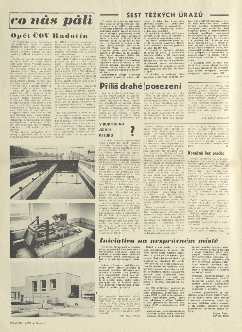 Náhledový obrázek Zpravodaj Výstavby dolů uranového průmyslu, rok 1987, číslo 11 - 2