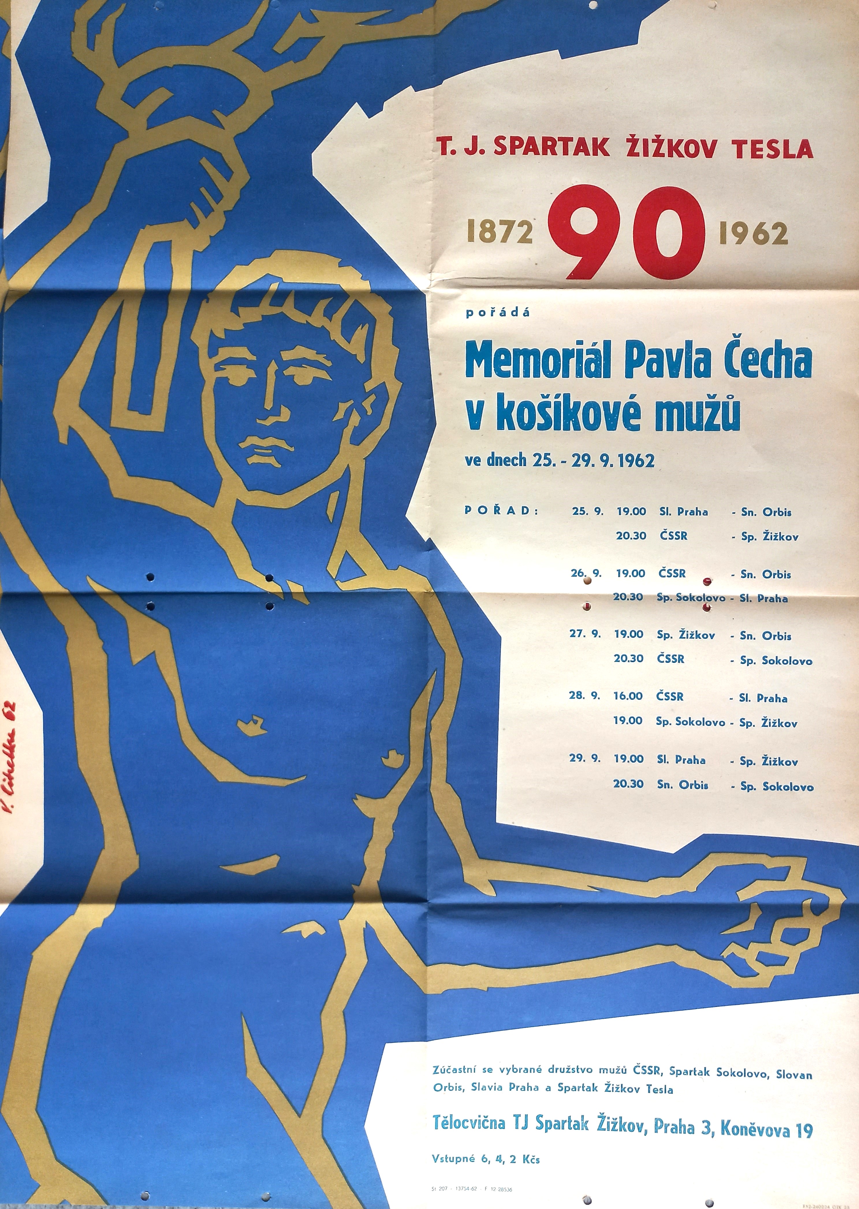 Náhledový obrázek Memorial Pavla Čecha v košíkové mužů. TJ Spartak Žižkov - 1
