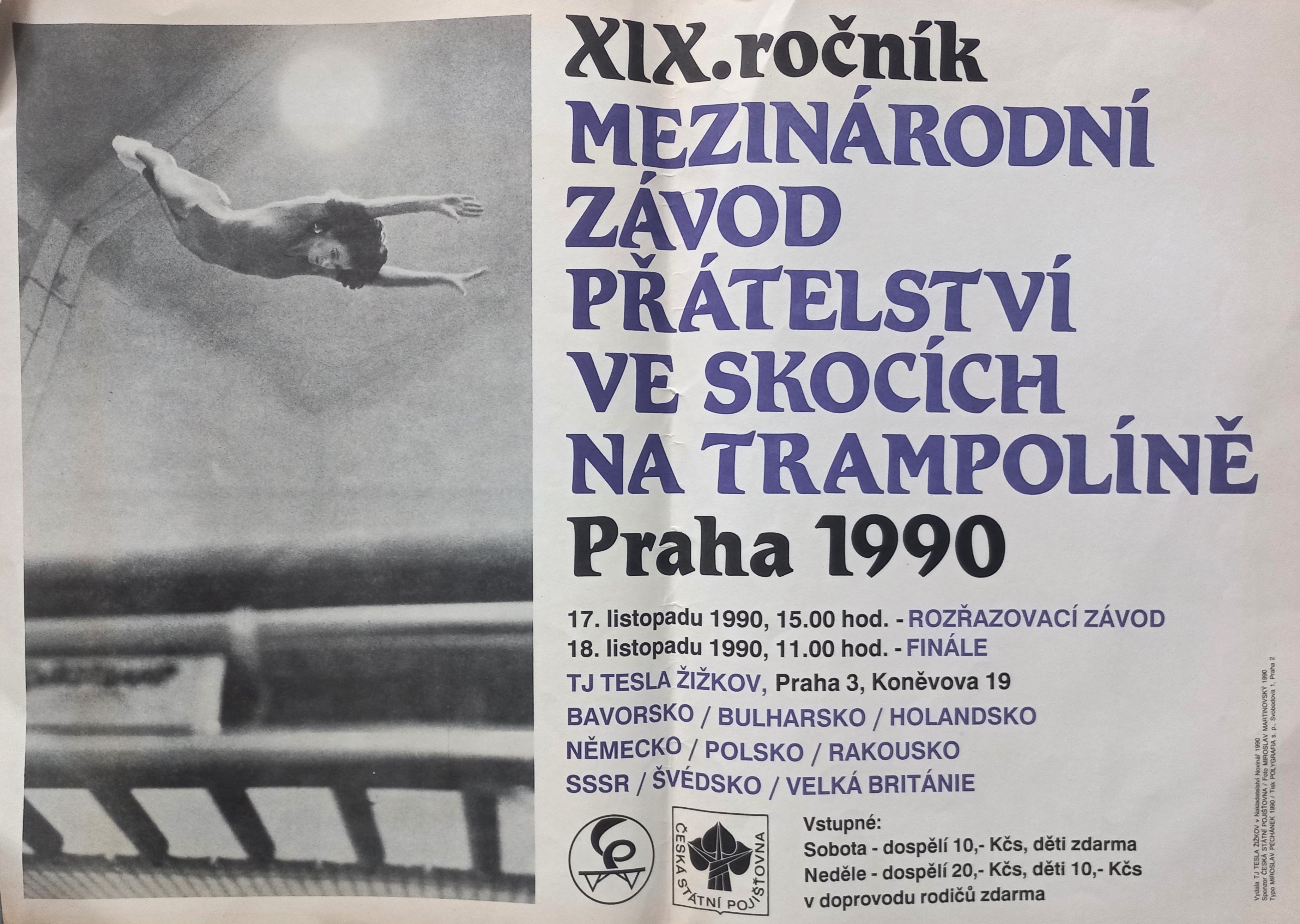 Náhledový obrázek Mezinárodní závod přátelství ve skocích na trampolíně. XIX. ročník - 1