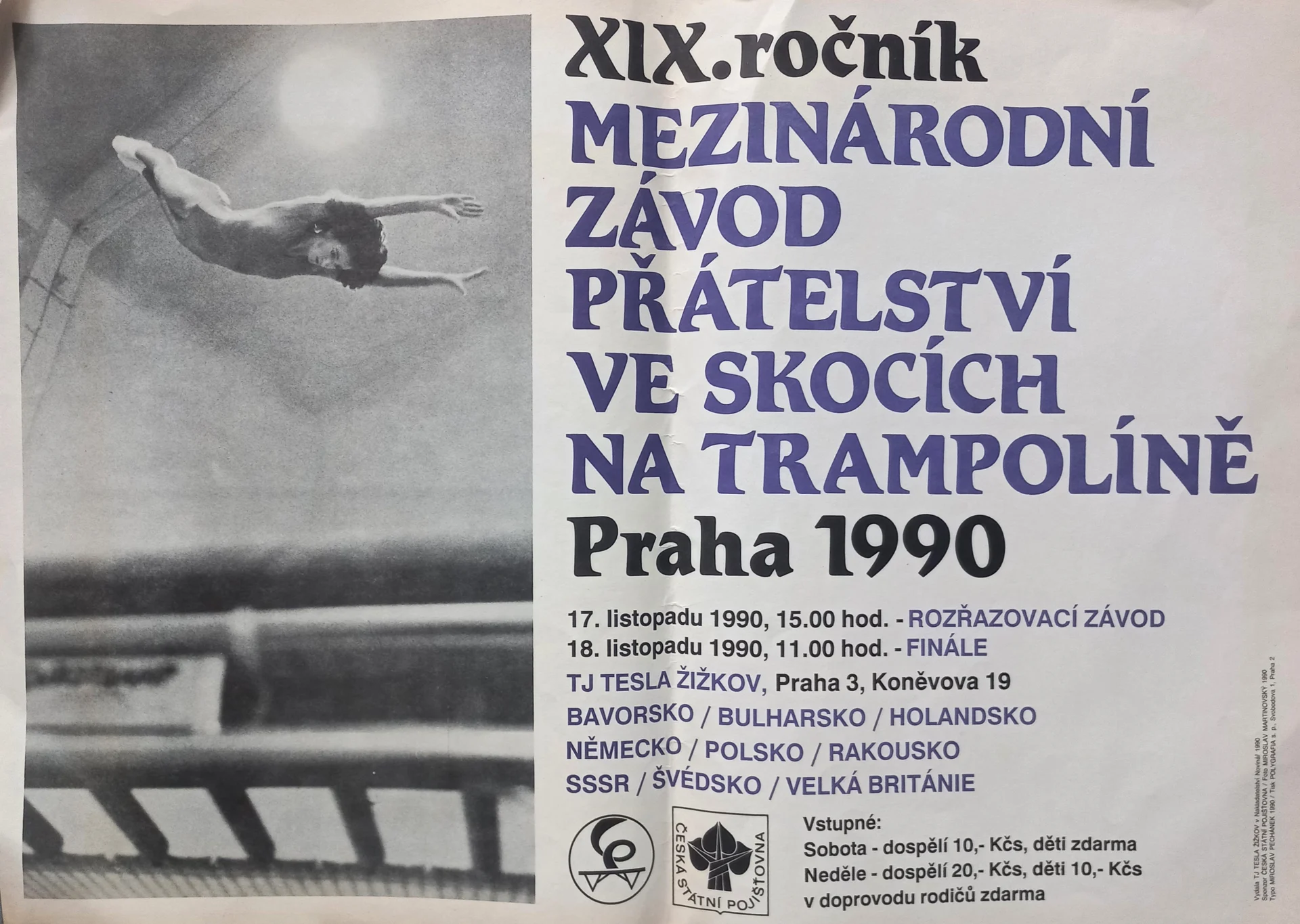 Náhledový obrázek předmětu Mezinárodní závod přátelství ve skocích na trampolíně. XIX. ročník