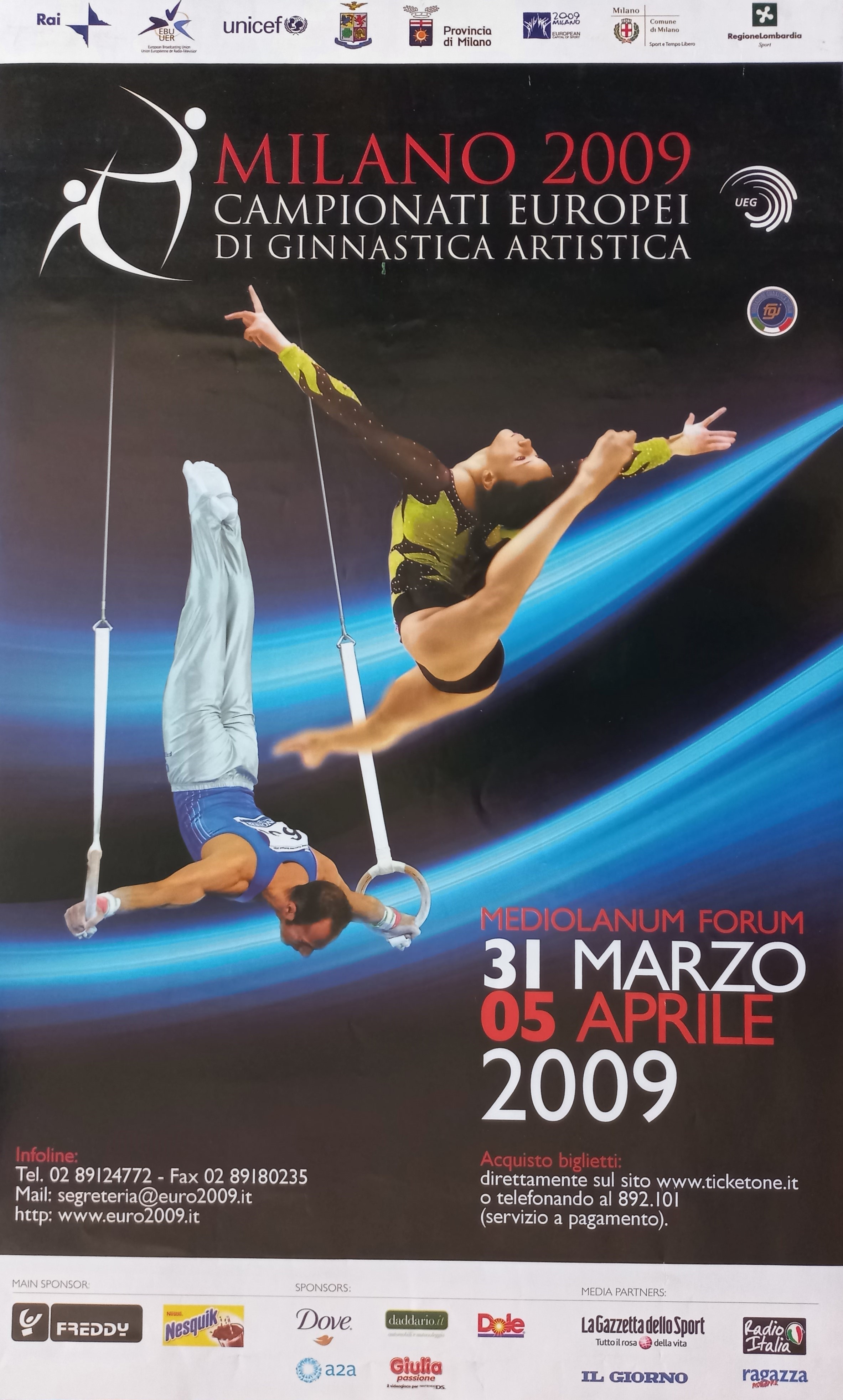 Náhledový obrázek Campionati Europei di Ginnastica Artistica. Milano 2009 - 1