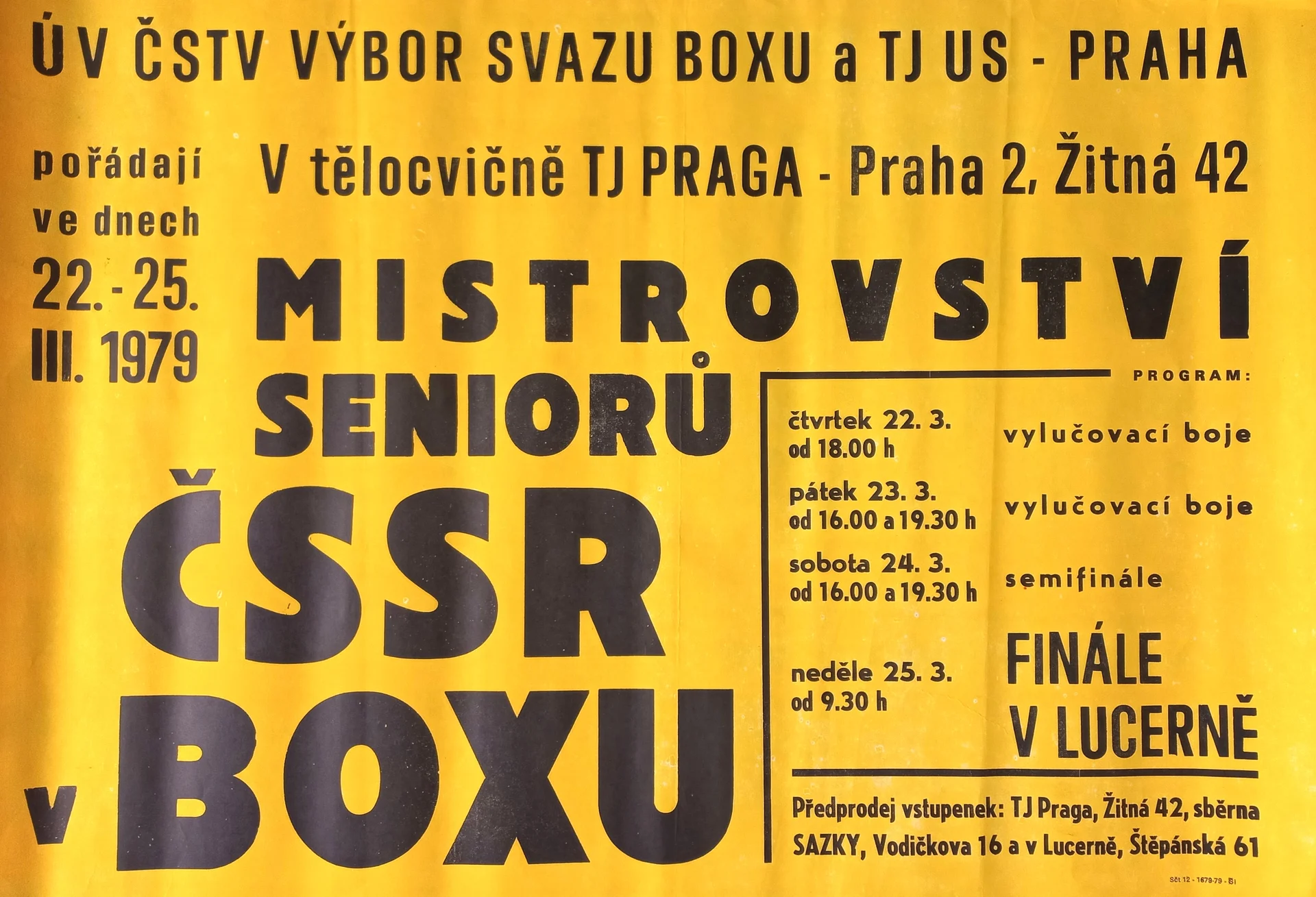 Náhledový obrázek předmětu Mistrovství seniorů ČSSR v boxu
