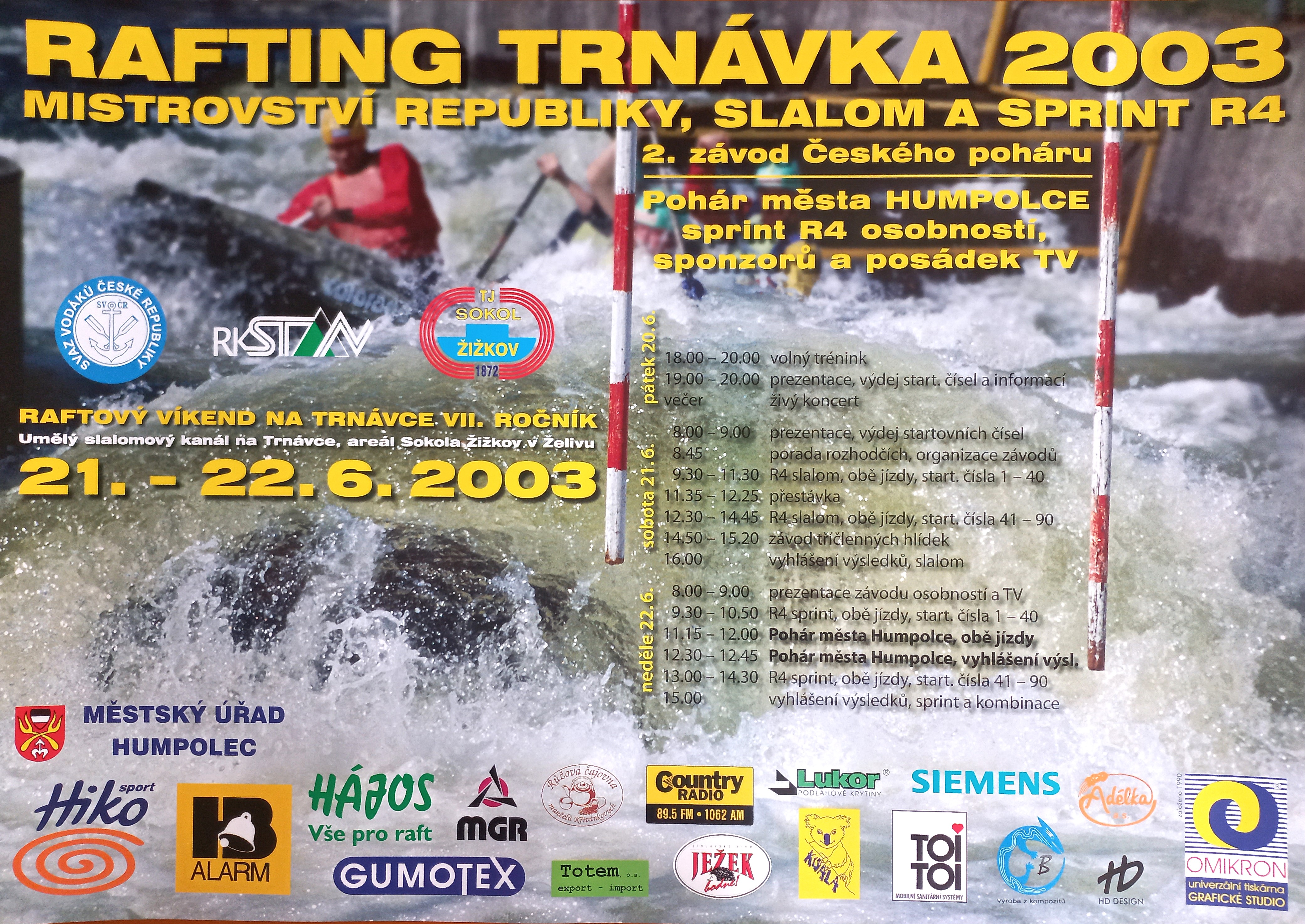 Náhledový obrázek Rafting Trnávka 2003. Mistrovství republiky, slalom, sprint - 1