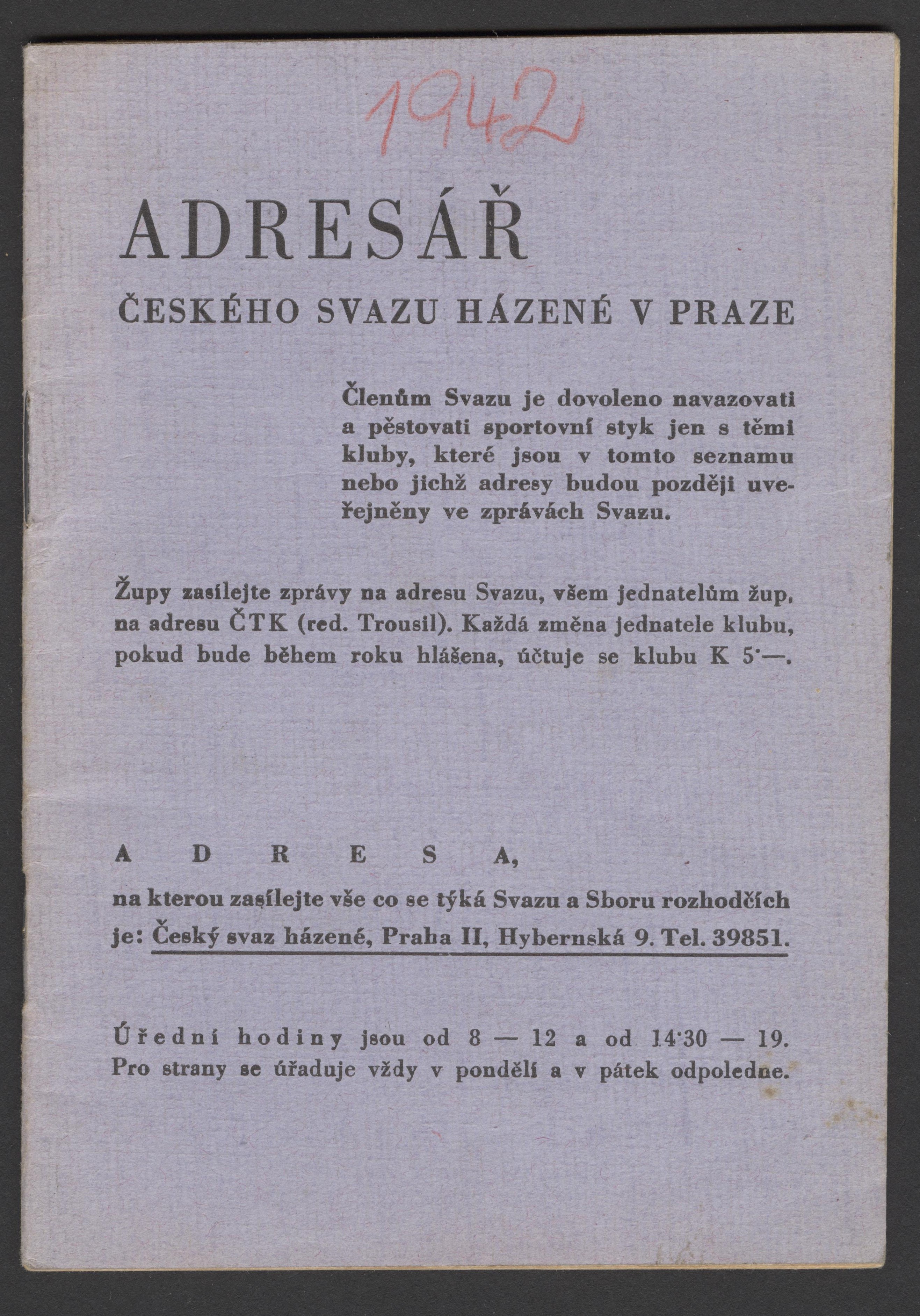 Náhledový obrázek Adresář Českého svazu házené v Praze - 4