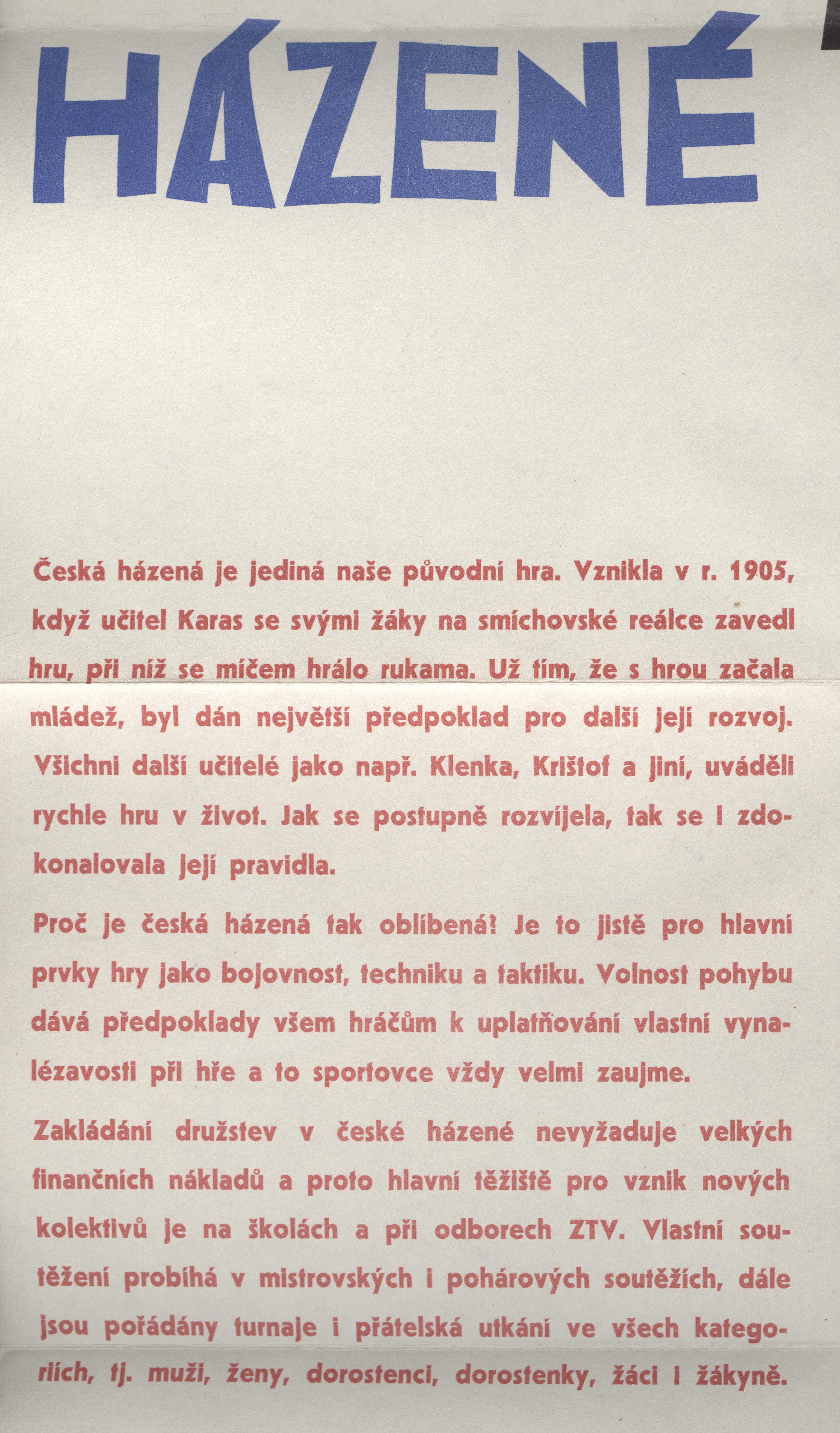 Náhledový obrázek Hrajte s námi českou házenou - 3