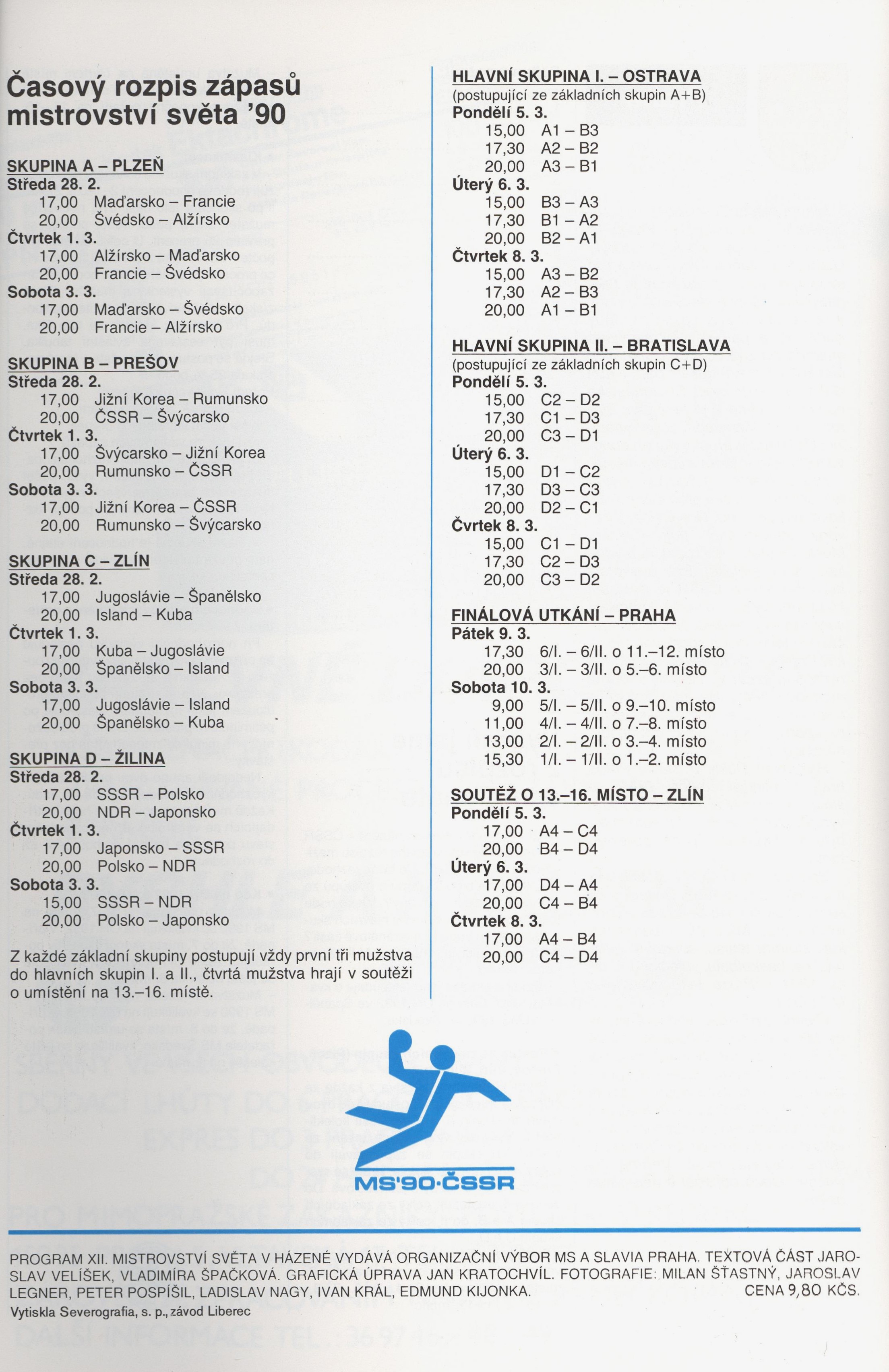 Náhledový obrázek Mistrovství světa v házené mužů. ČSSR 1990 - 2