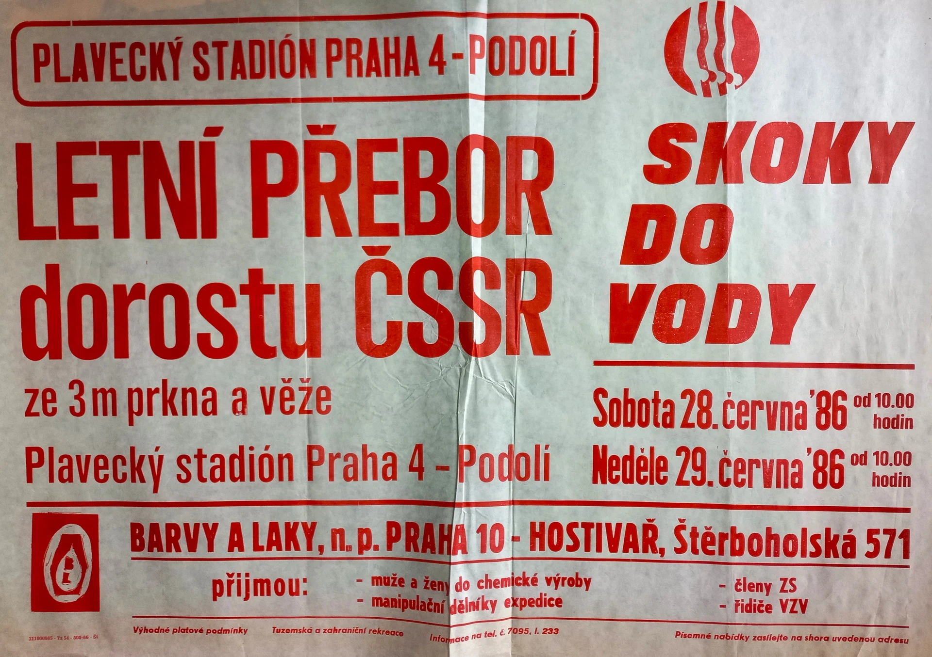 Náhledový obrázek předmětu Letní přebor dorostu ČSSR. Skoky do vody