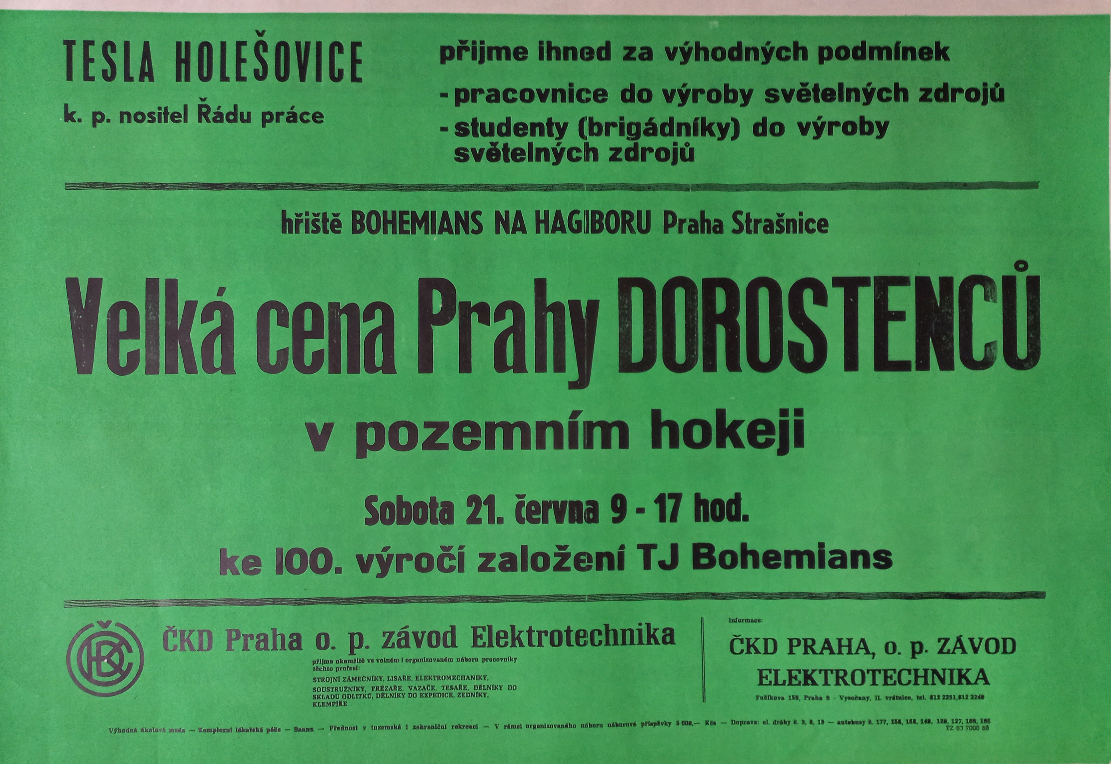 Náhledový obrázek Velká cena Prahy dorostenců v pozemním hokeji - 1