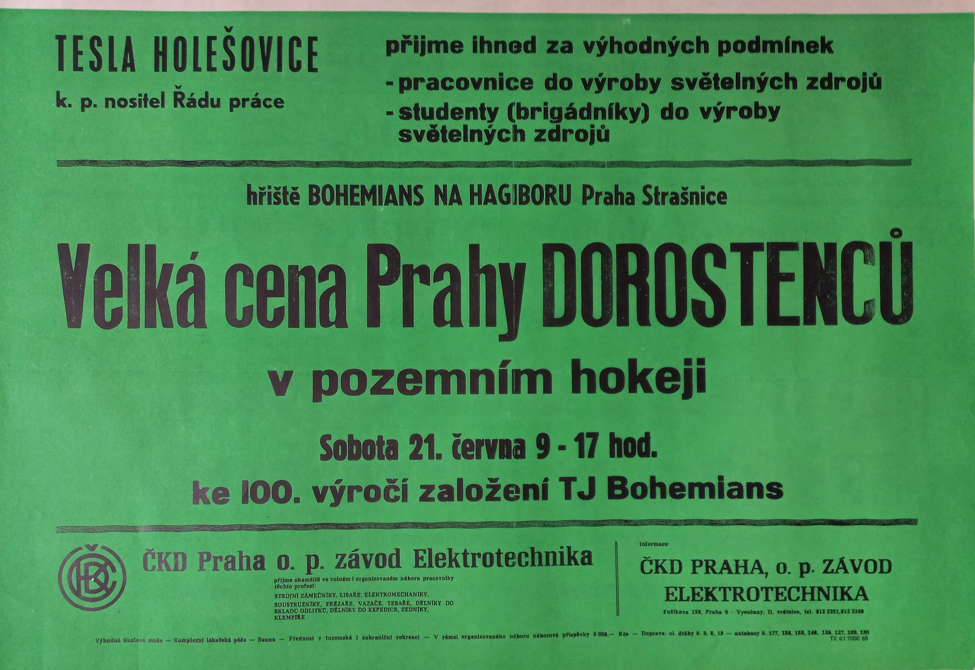 Náhledový obrázek předmětu Velká cena Prahy dorostenců v pozemním hokeji