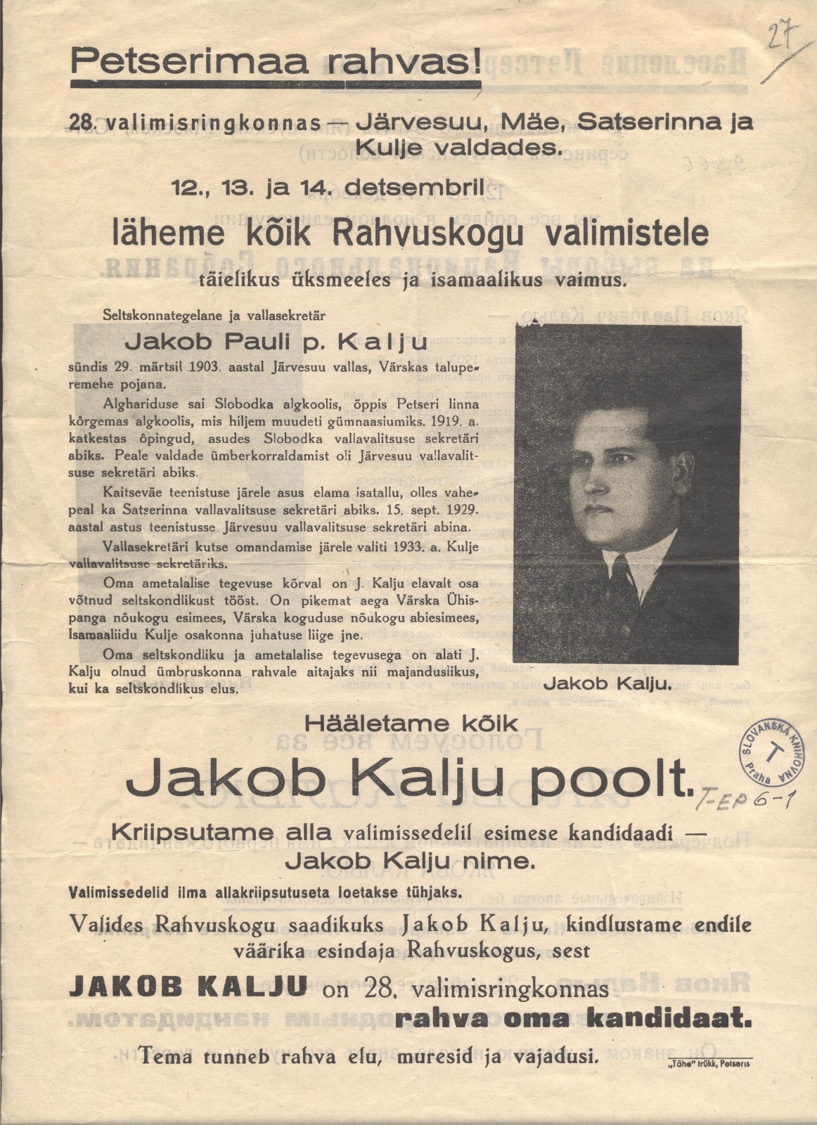 Náhledový obrázek Všichni hlasujeme pro Jakova Kalju - 2