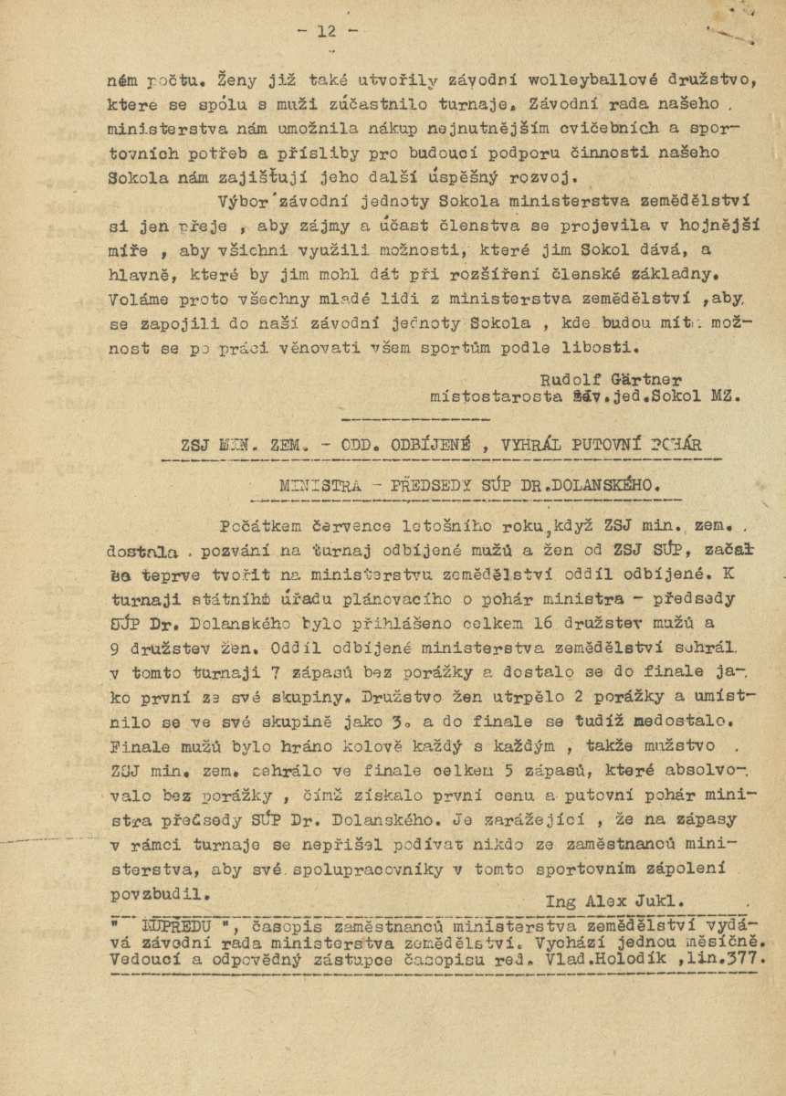 Náhledový obrázek Kupředu, rok 1950, číslo 1 - 12