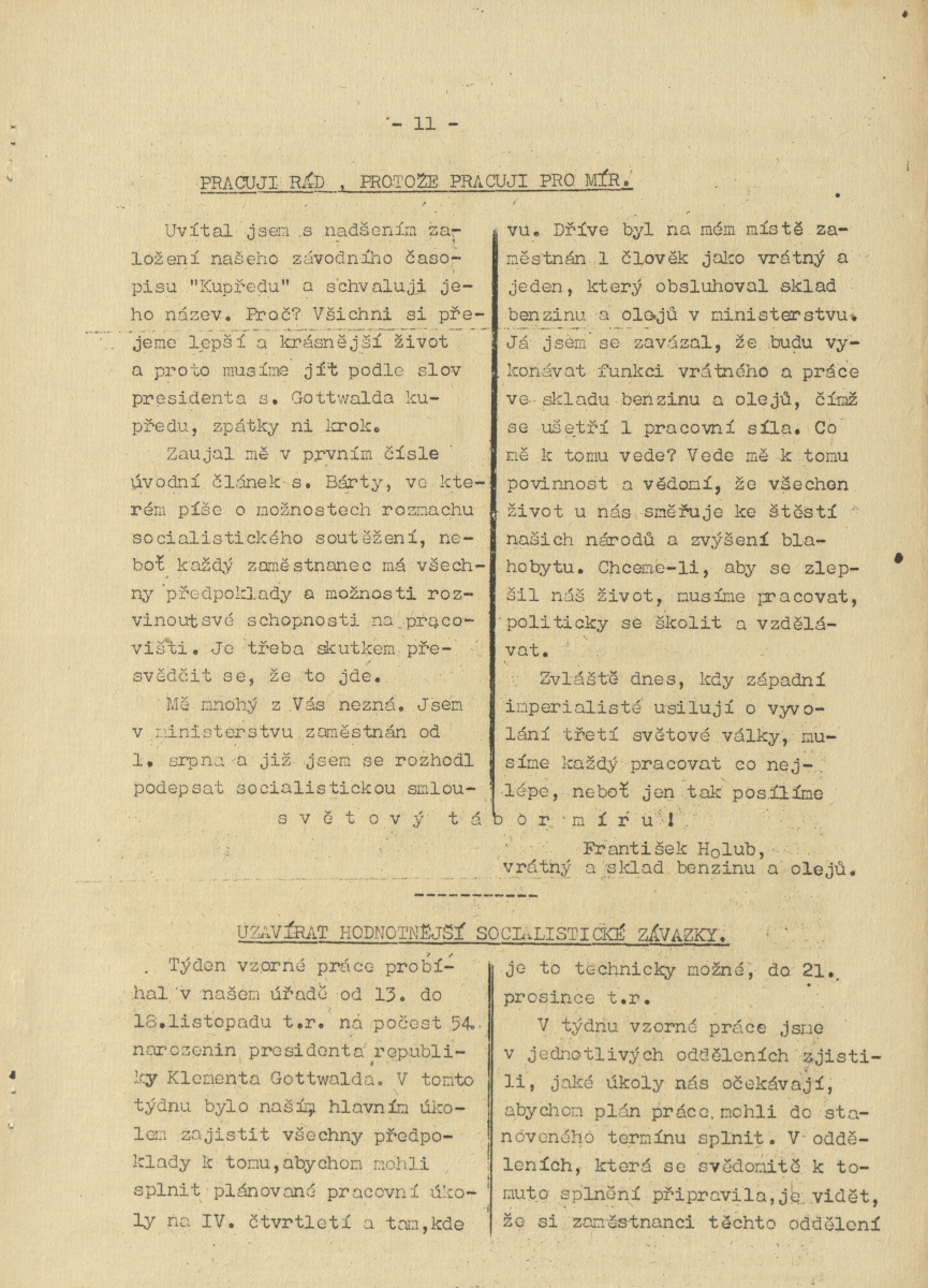 Náhledový obrázek Kupředu, rok 1950, číslo 2 - 11